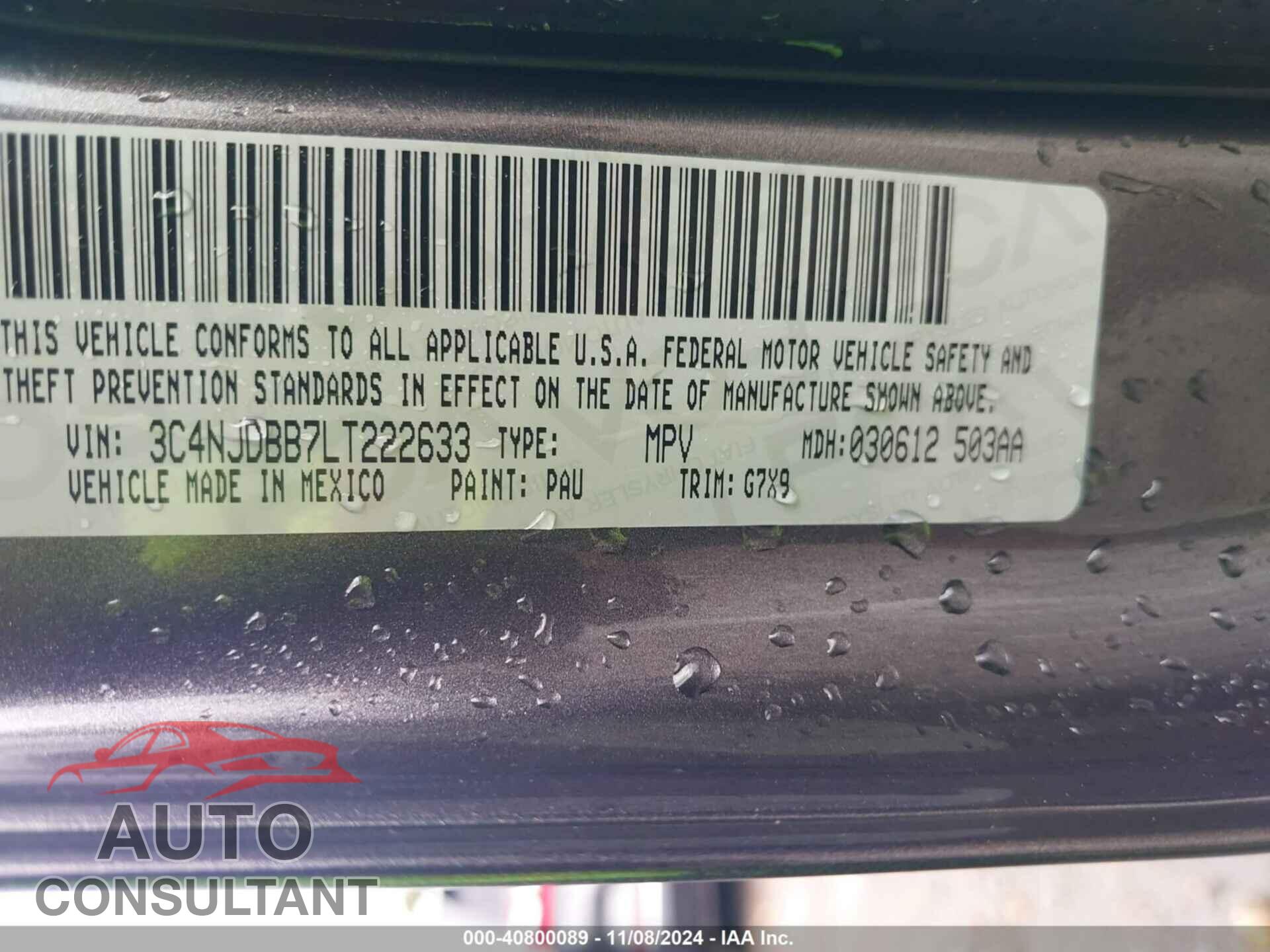 JEEP COMPASS 2020 - 3C4NJDBB7LT222633