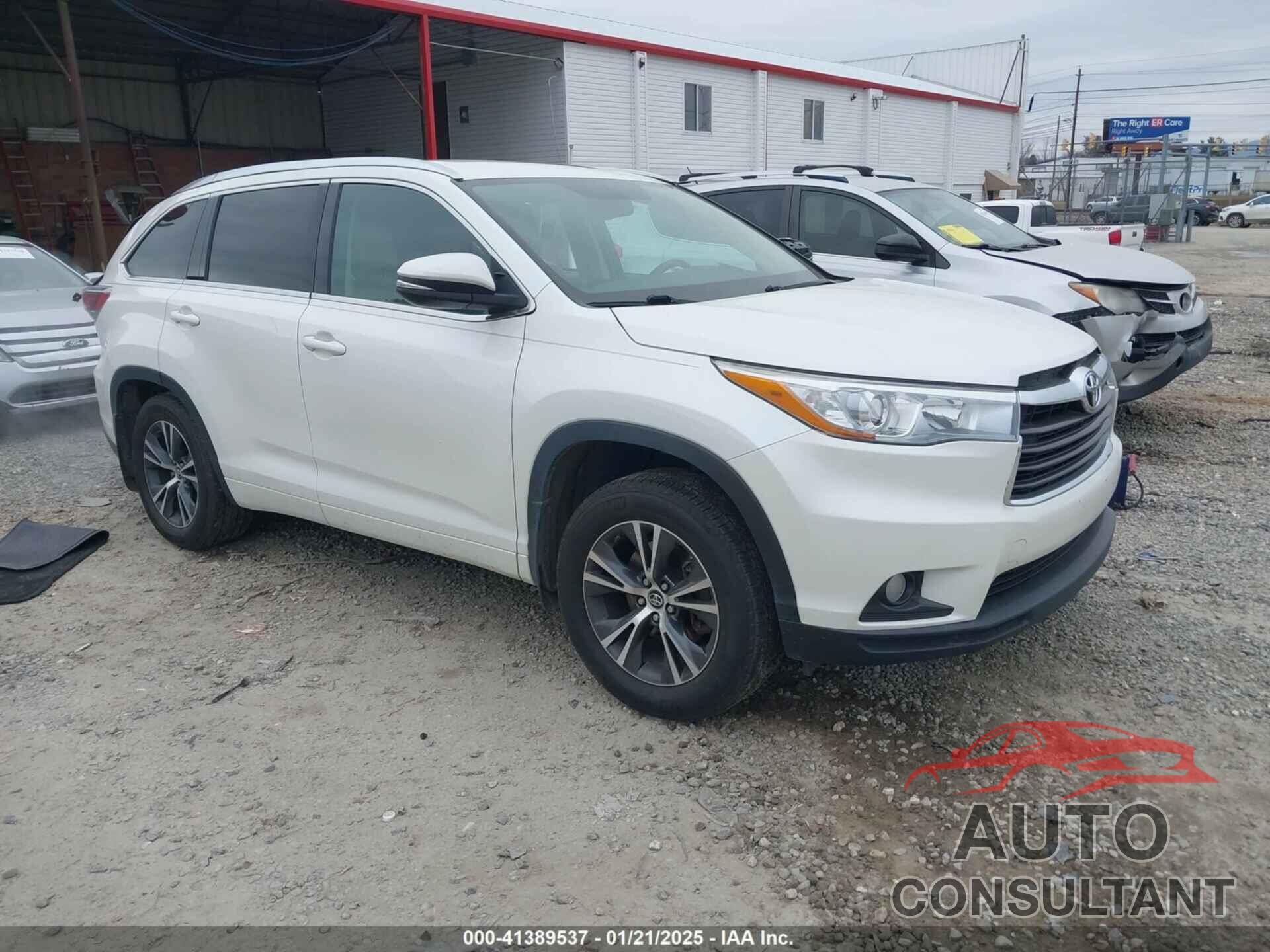 TOYOTA HIGHLANDER 2016 - 5TDJKRFH6GS349462