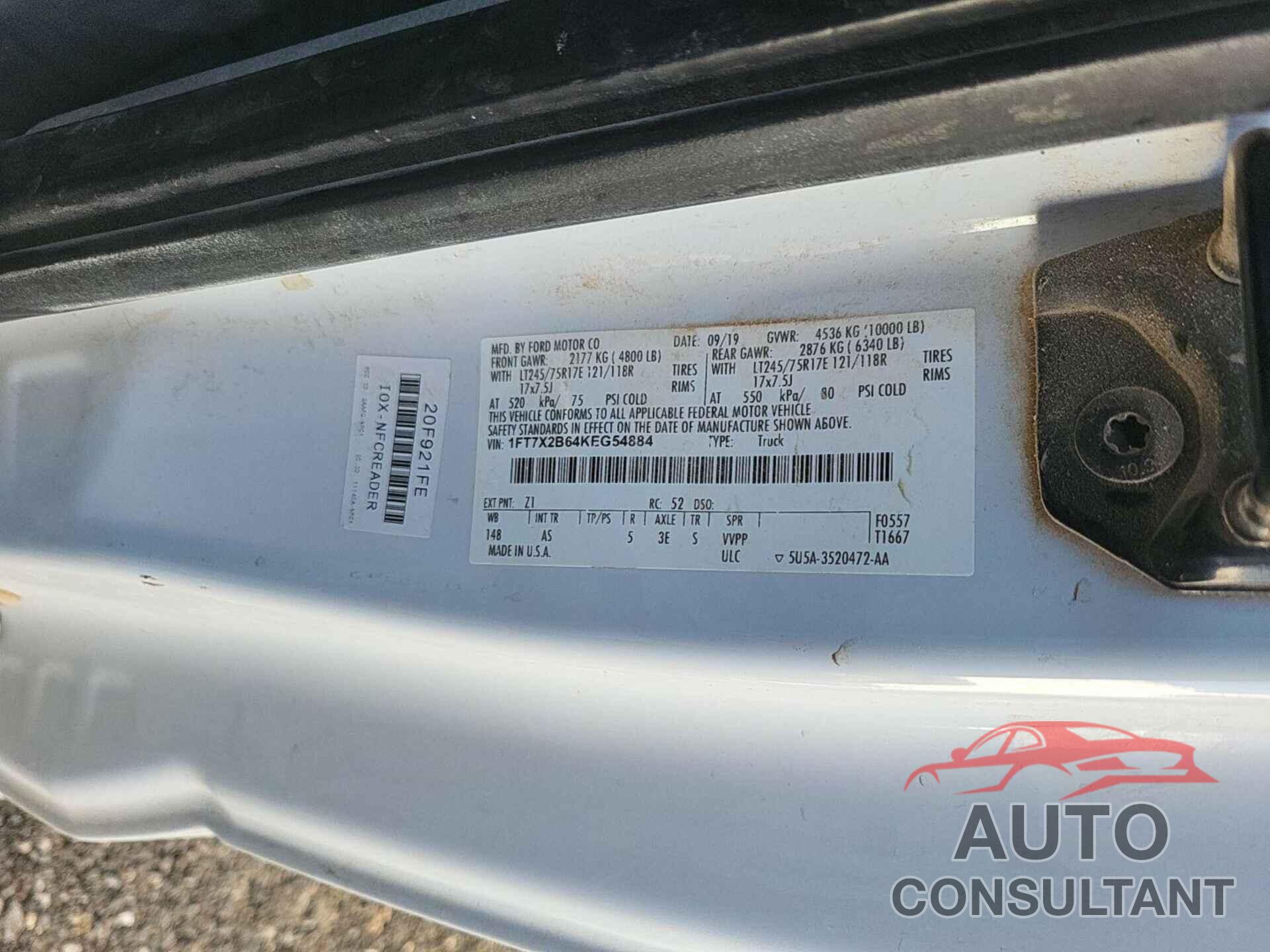 FORD F250 2019 - 1FT7X2B64KEG54884