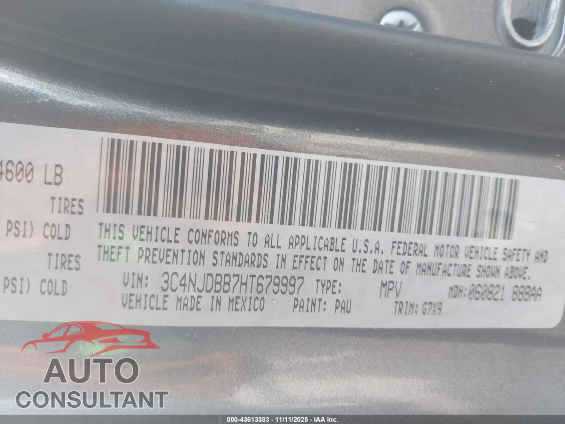 JEEP NEW COMPASS 2017 - 3C4NJDBB7HT679997