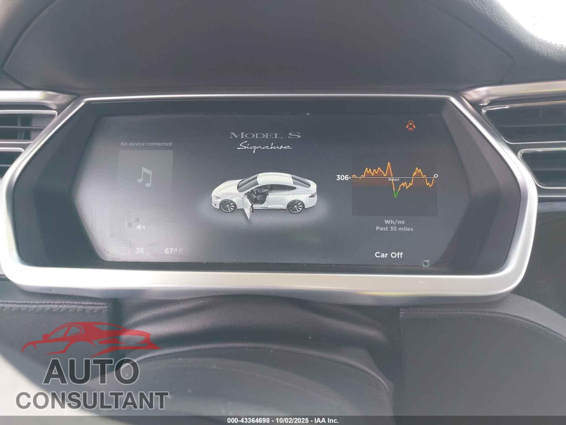 TESLA MODEL S 2012 - 5YJSA1DN3CFP01204