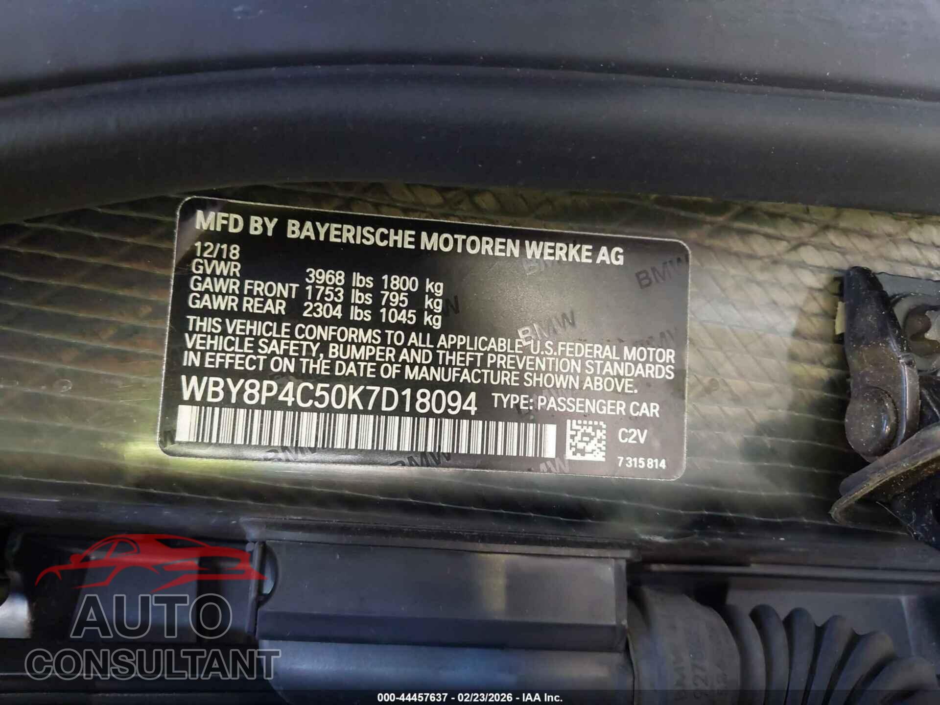 BMW I3 2019 - WBY8P4C50K7D18094