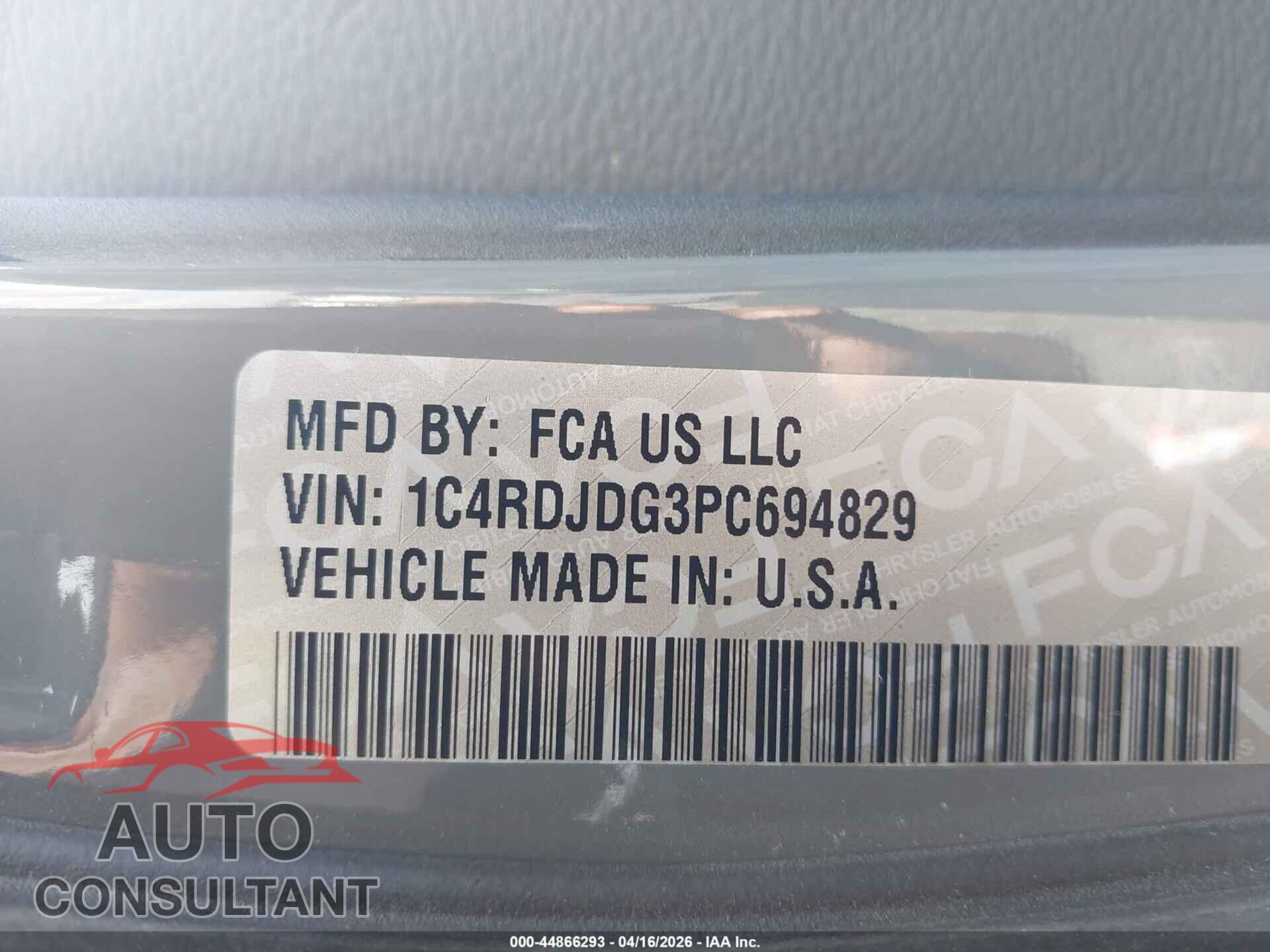 DODGE DURANGO 2023 - 1C4RDJDG3PC694829