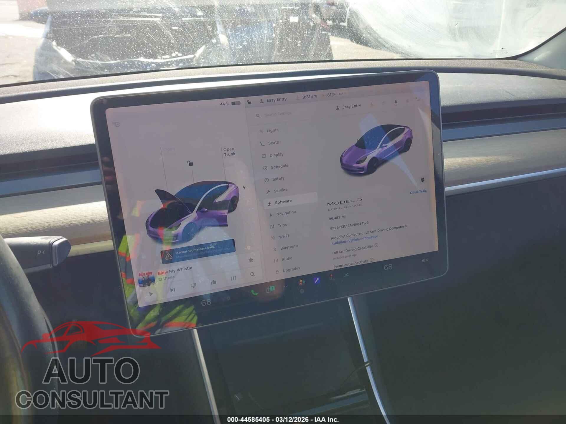 TESLA MODEL 3 2018 - 5YJ3E1EA2JF044123
