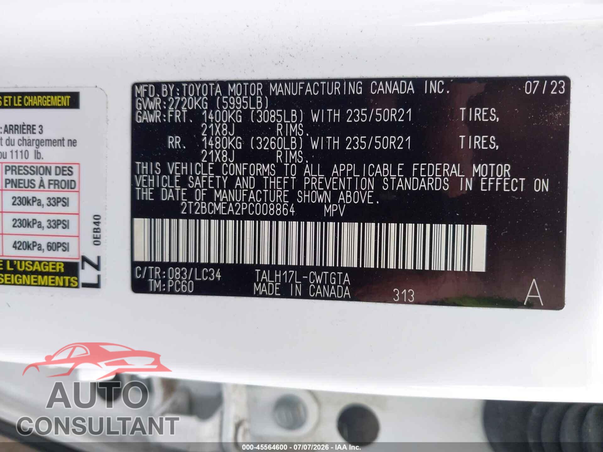 LEXUS RX 500H 2023 - 2T2BCMEA2PC008864