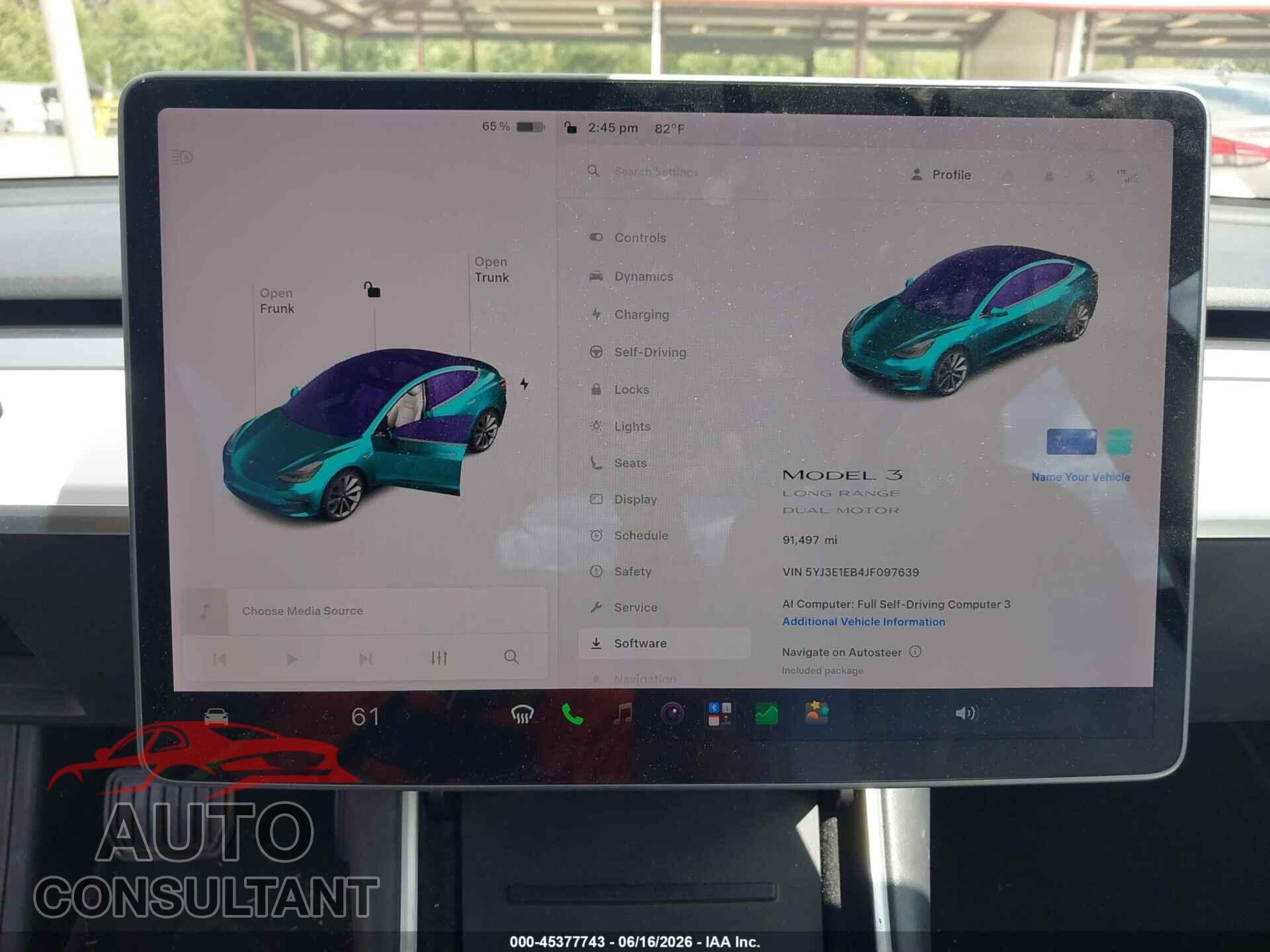 TESLA MODEL 3 2018 - 5YJ3E1EB4JF097639