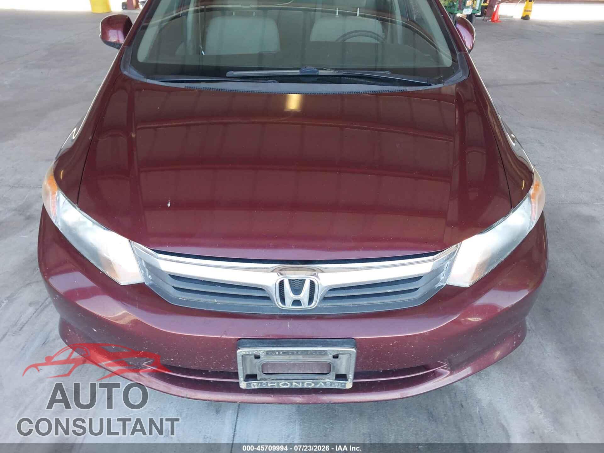 HONDA CIVIC 2012 - 19XFB2F57CE369503