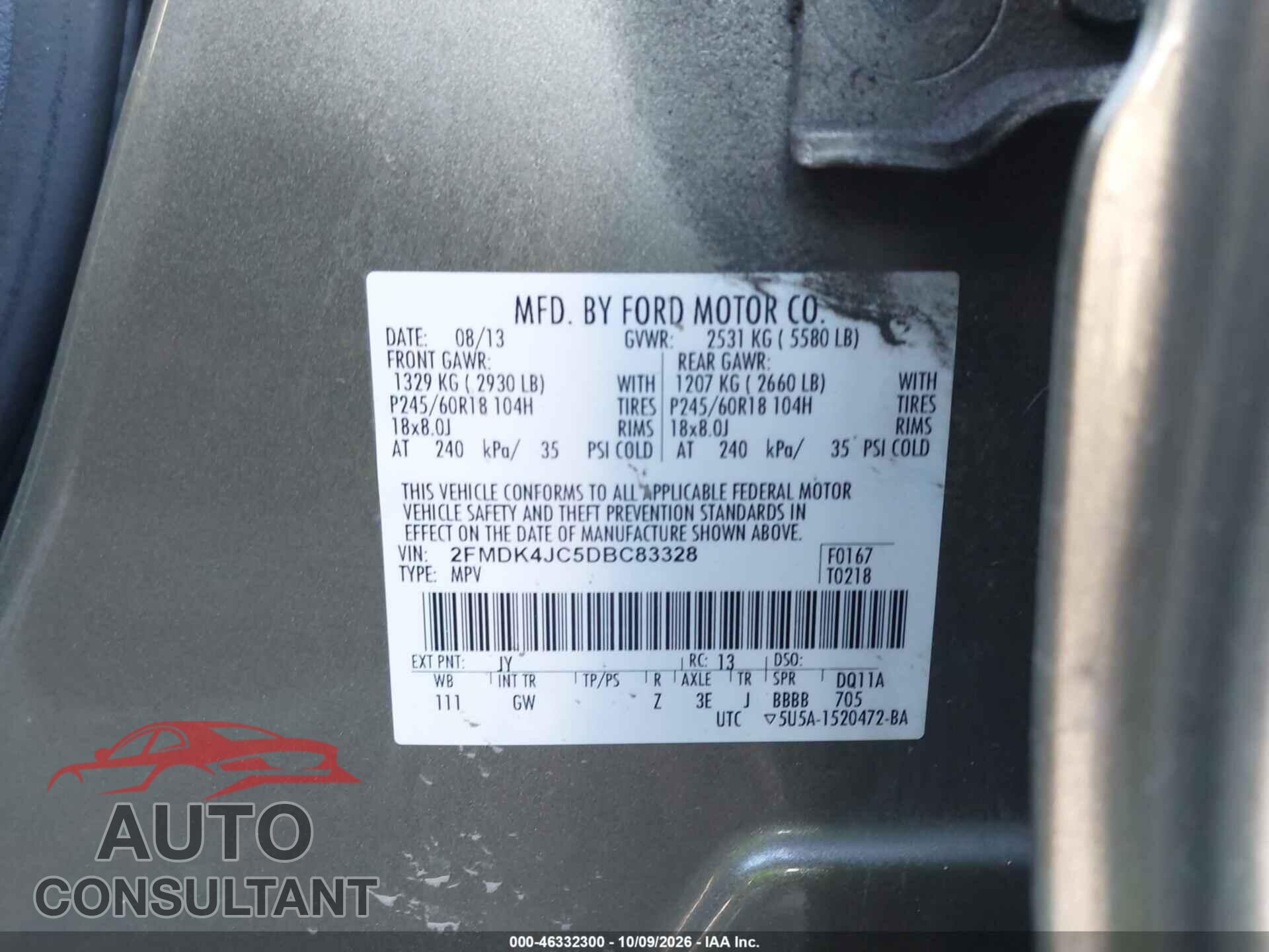 FORD EDGE 2013 - 2FMDK4JC5DBC83328