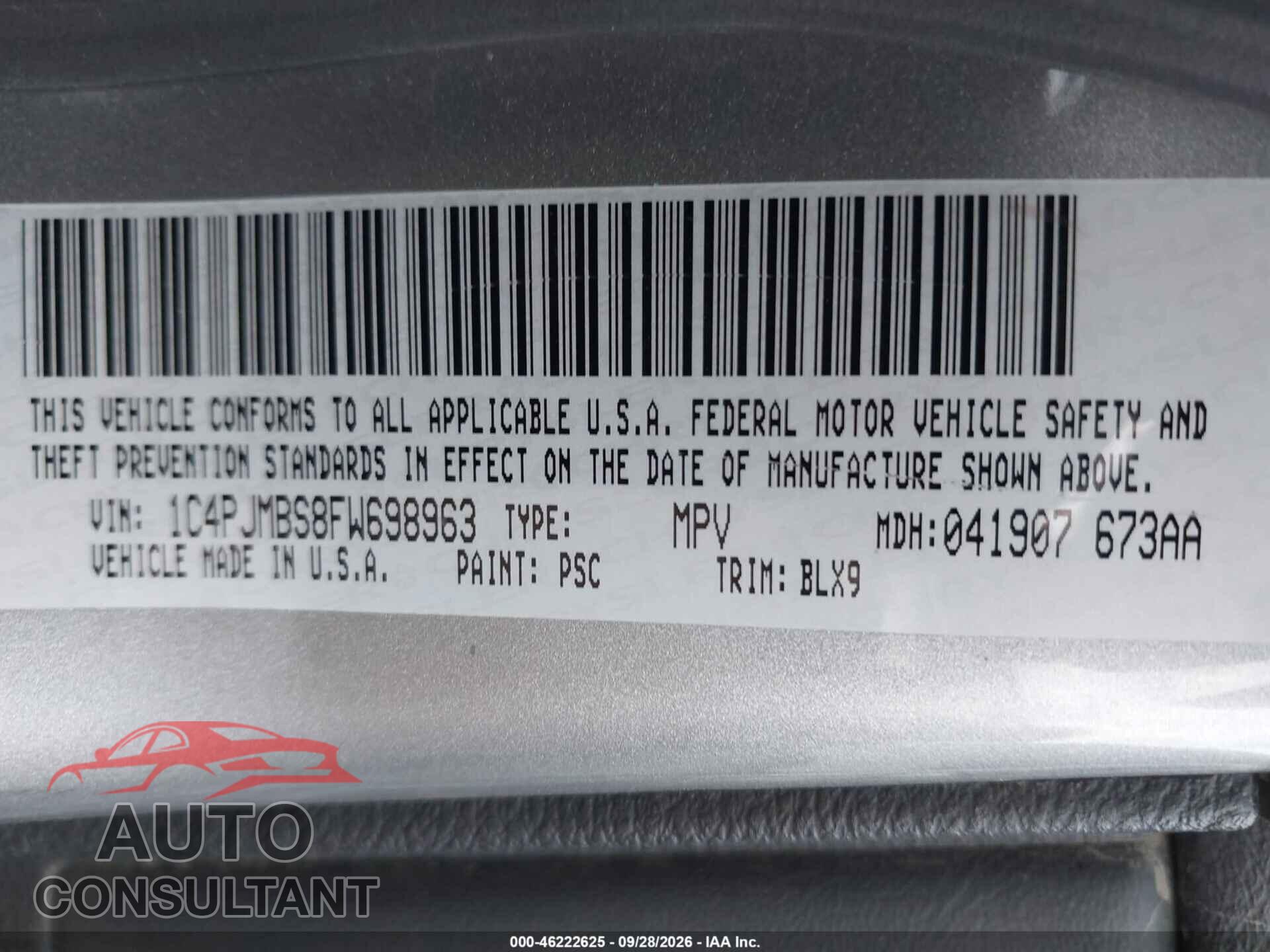 JEEP CHEROKEE 2015 - 1C4PJMBS8FW698963