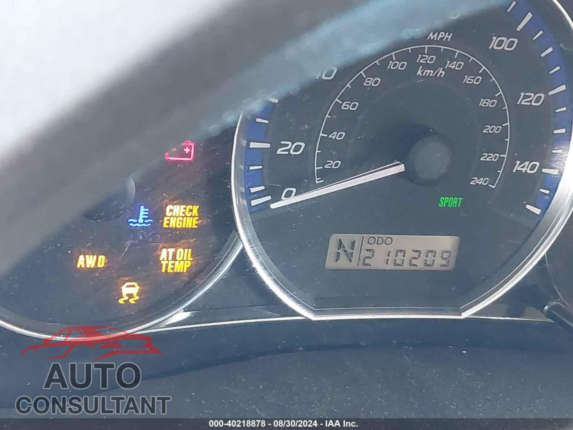 SUBARU FORESTER 2012 - JF2SHAEC9CH432457
