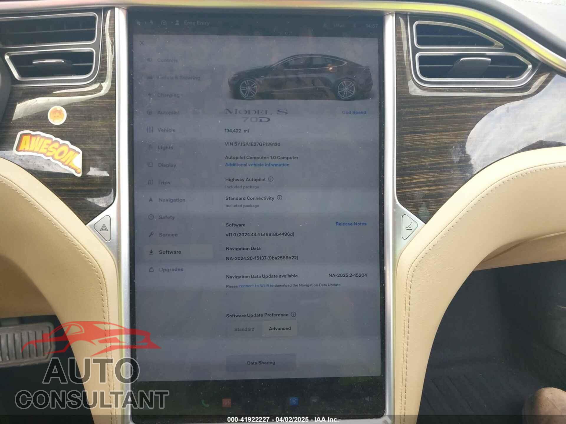 TESLA MODEL S 2016 - 5YJSA1E27GF129130