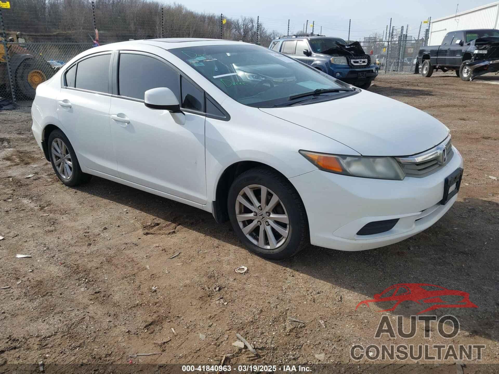 HONDA CIVIC 2012 - 19XFB2F89CE102017