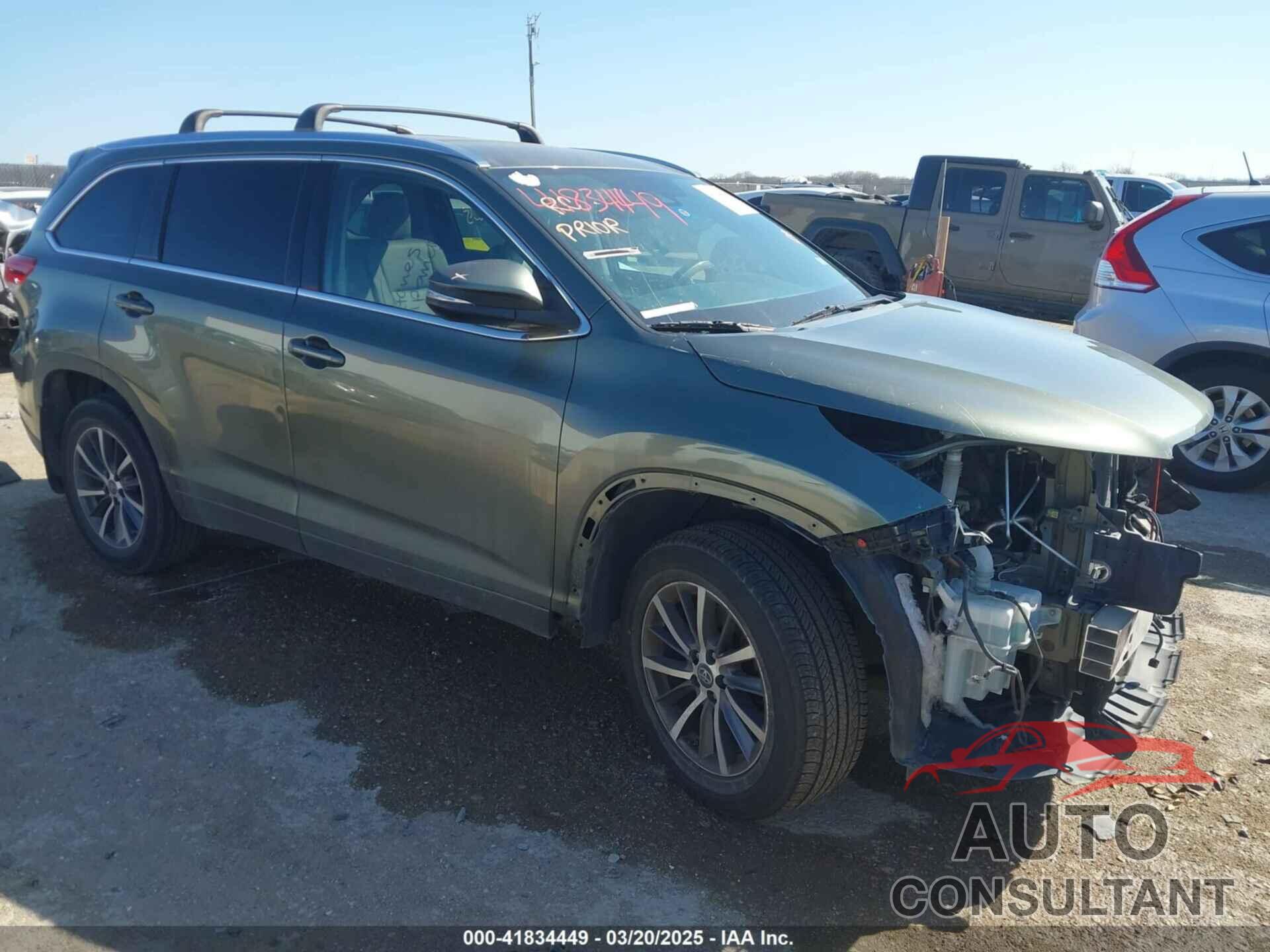 TOYOTA HIGHLANDER 2017 - 5TDJZRFH4HS402186