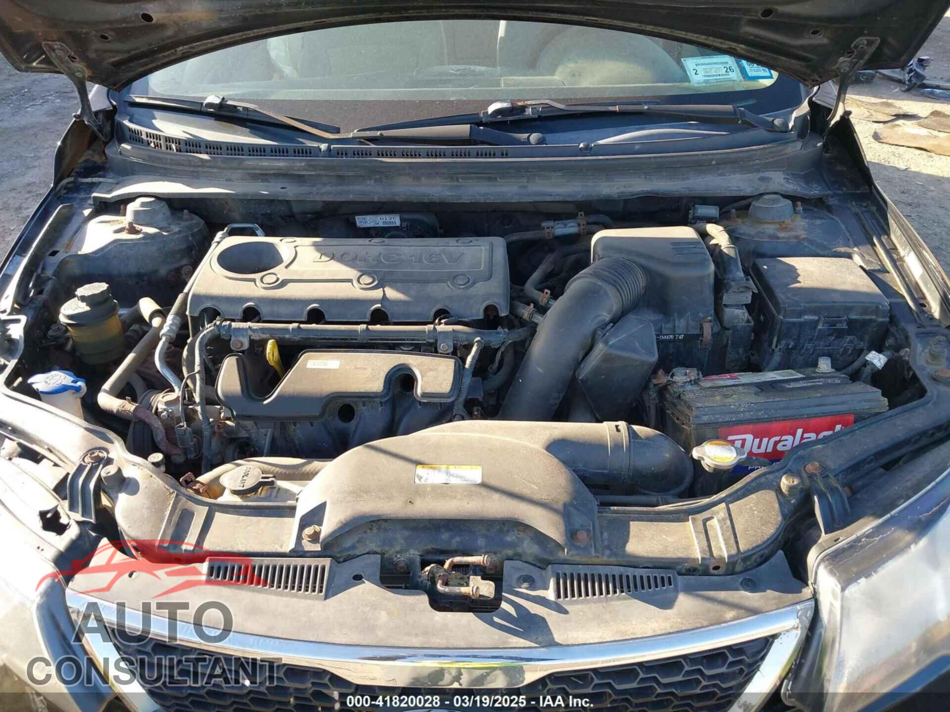 KIA FORTE 2012 - KNAFU4A26C5479082