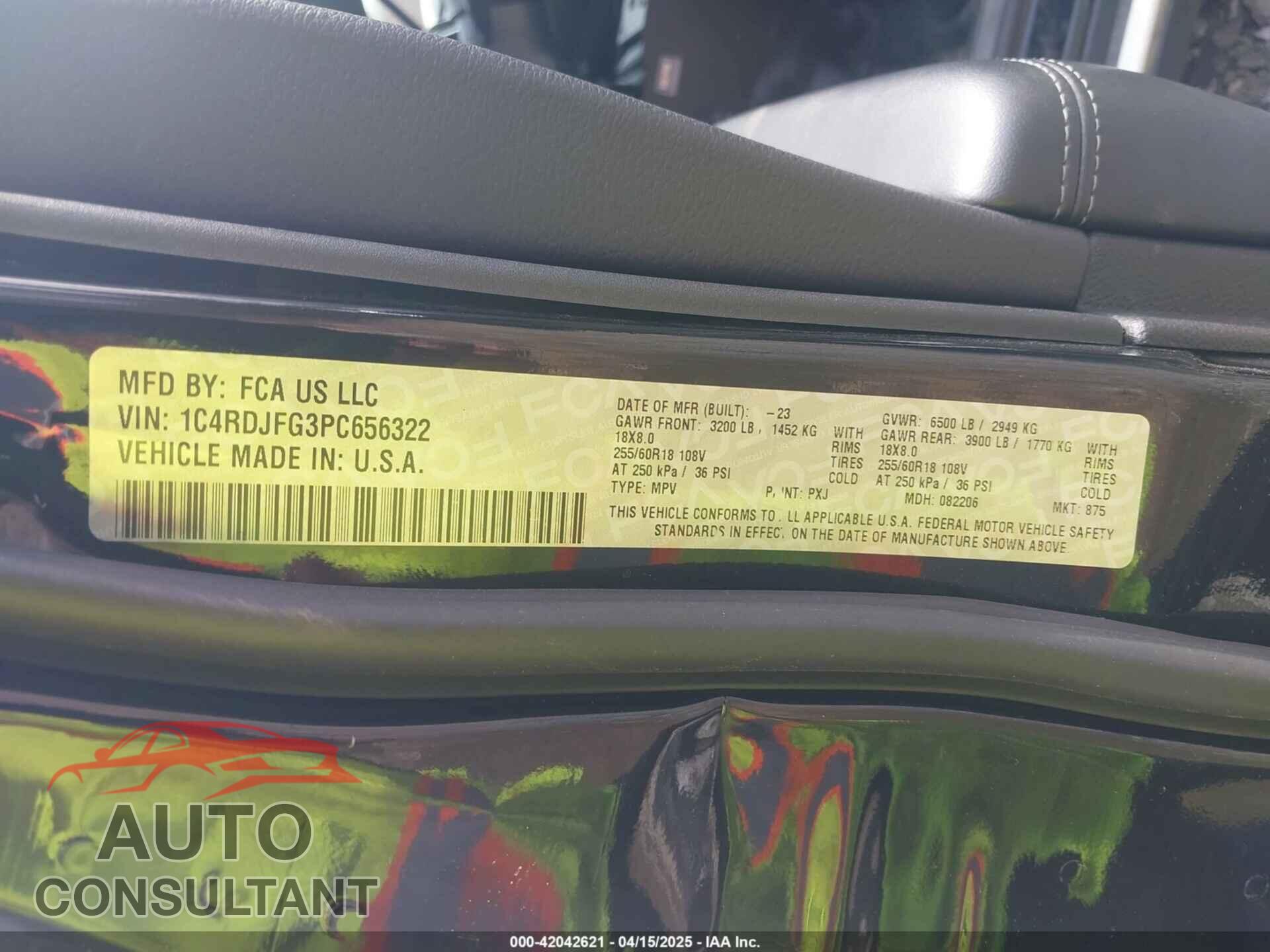 DODGE DURANGO 2023 - 1C4RDJFG3PC656322