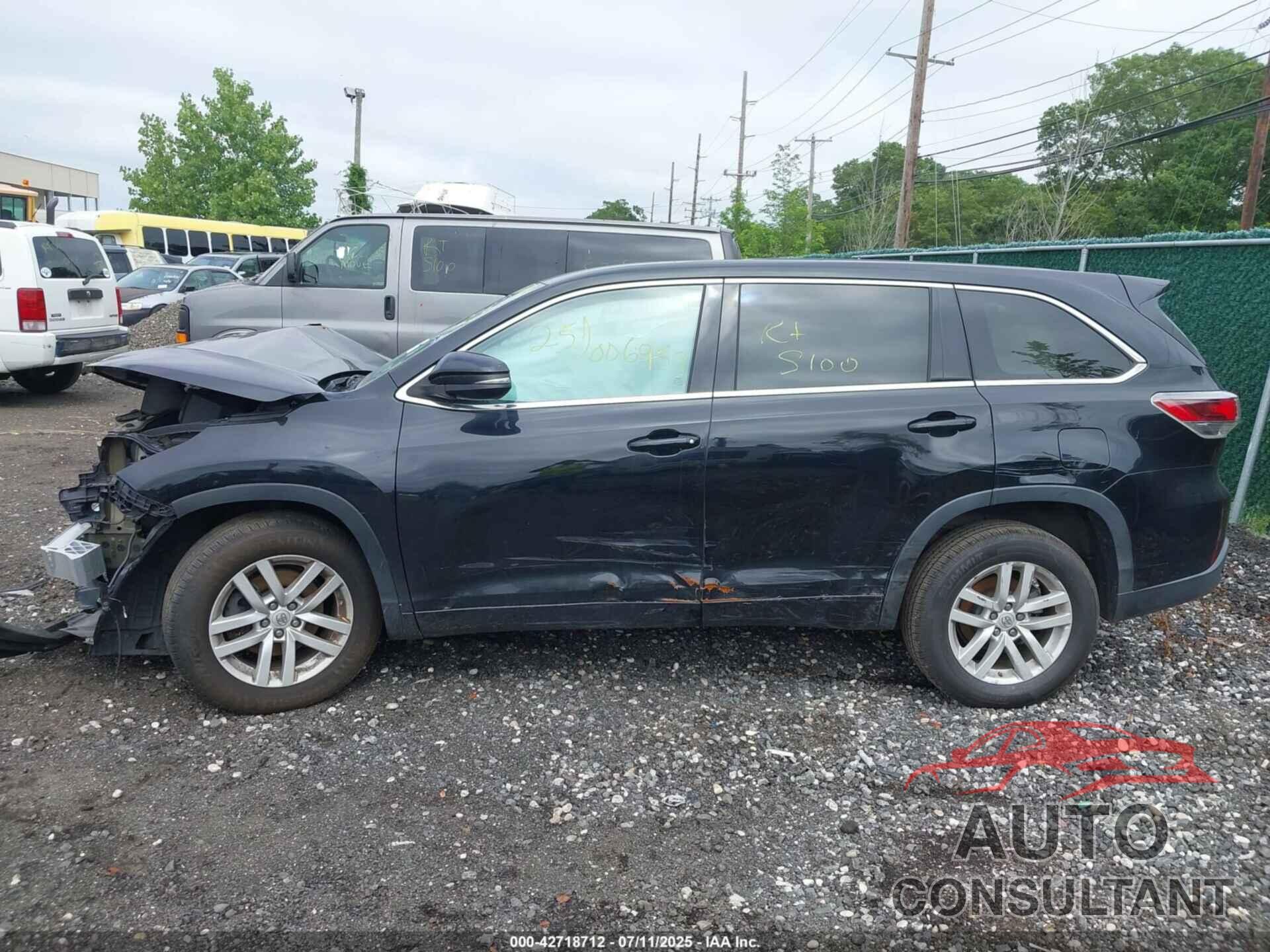 TOYOTA HIGHLANDER 2015 - 5TDZARFH2FS016065