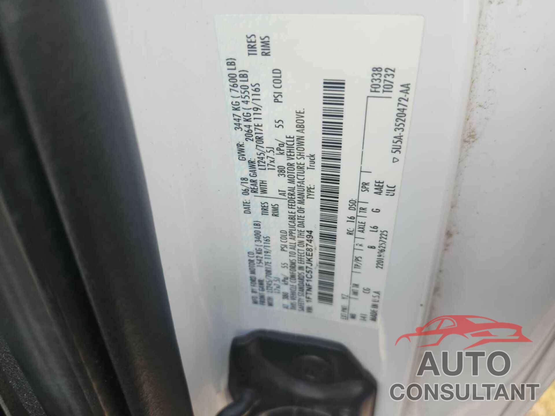 FORD F150 2018 - 1FTNF1C57JKE87494