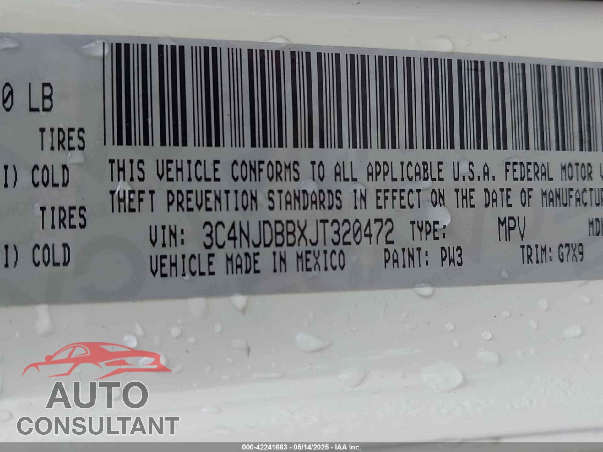 JEEP COMPASS 2018 - 3C4NJDBBXJT320472