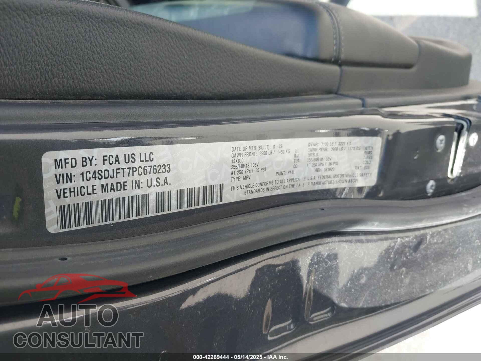 DODGE DURANGO 2023 - 1C4SDJFT7PC676233