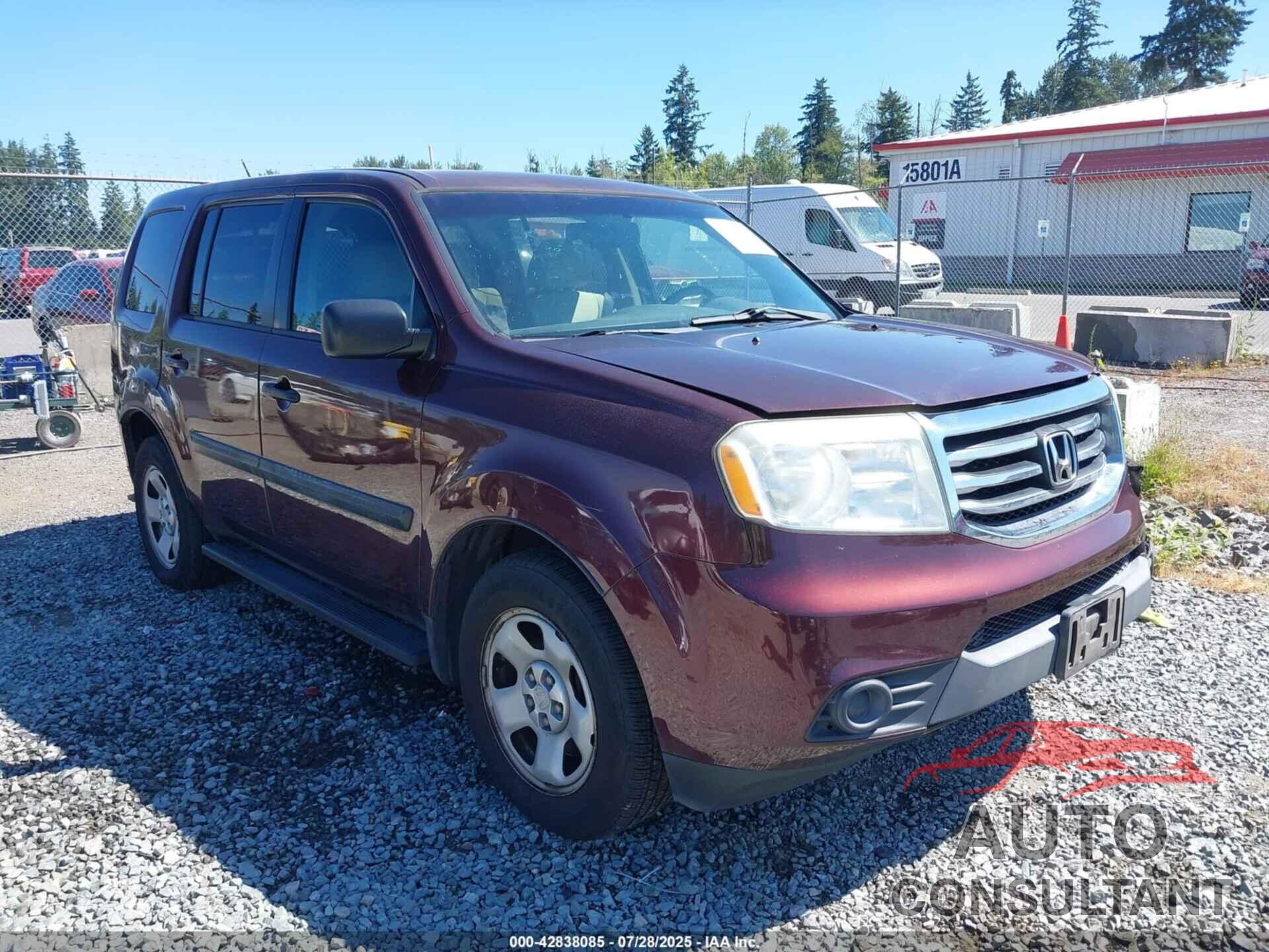 HONDA PILOT 2012 - 5FNYF3H21CB008705