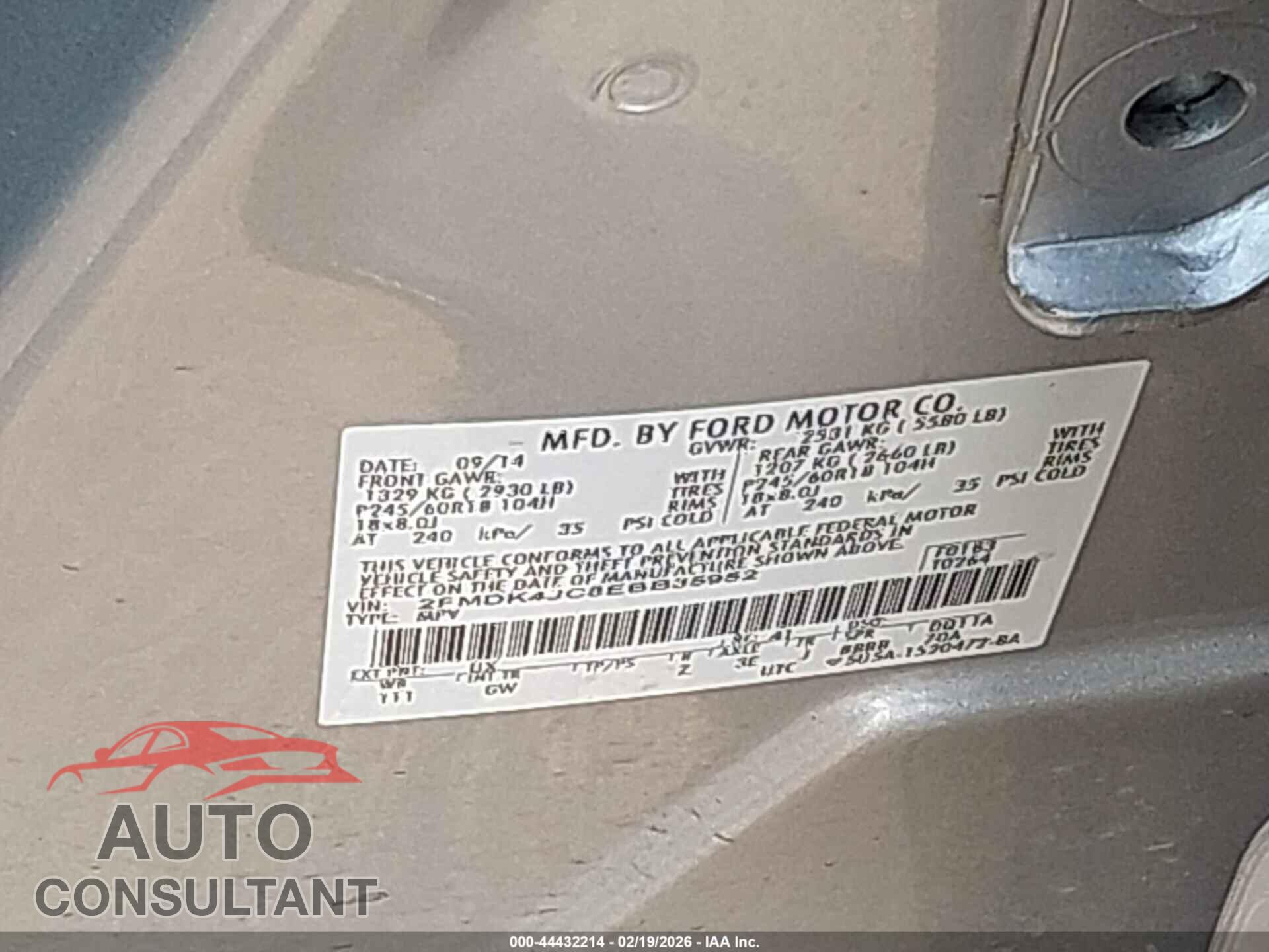 FORD EDGE 2014 - 2FMDK4JC8EBB35952