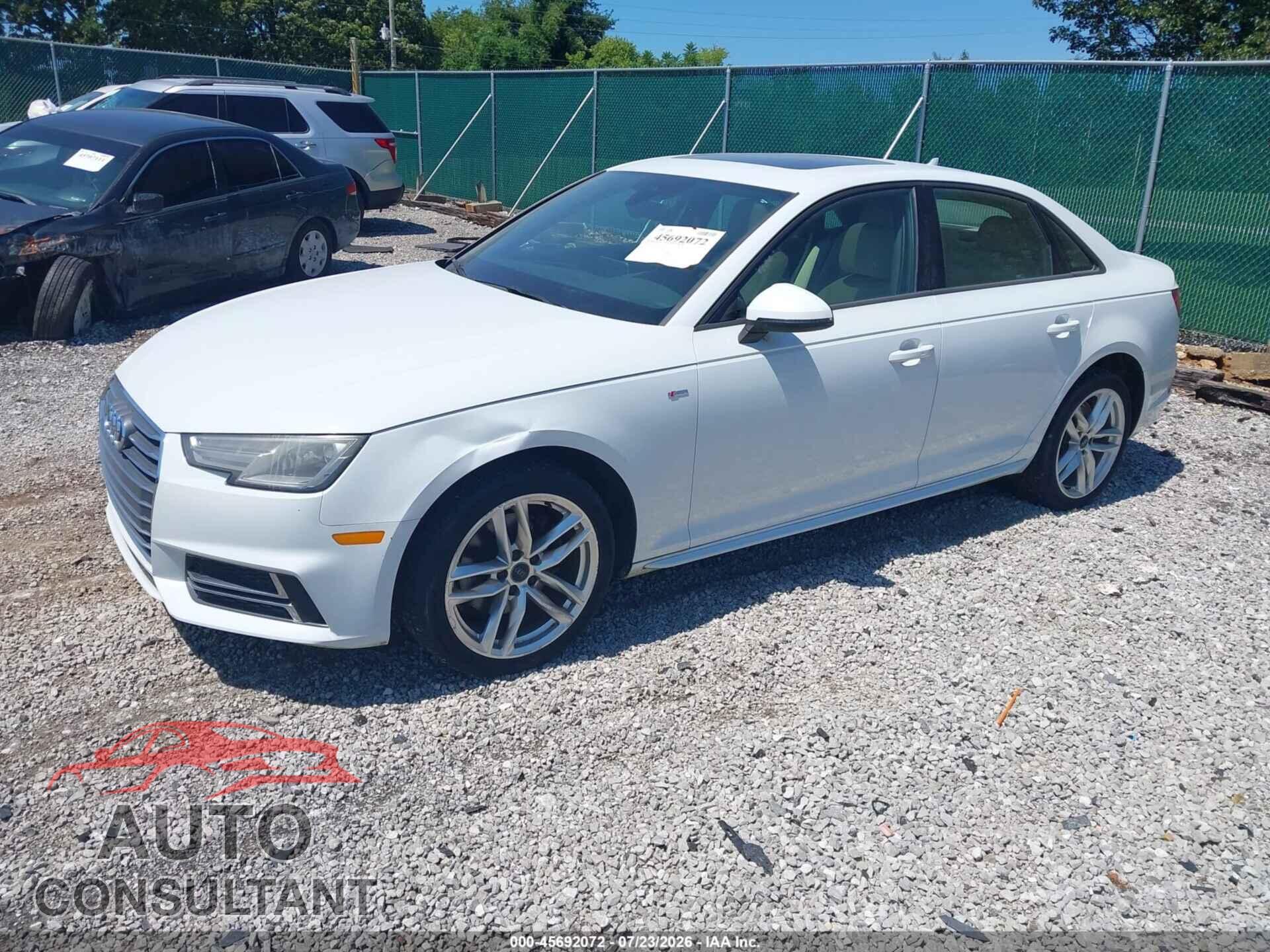 AUDI A4 2017 - WAUKMAF47HN056798