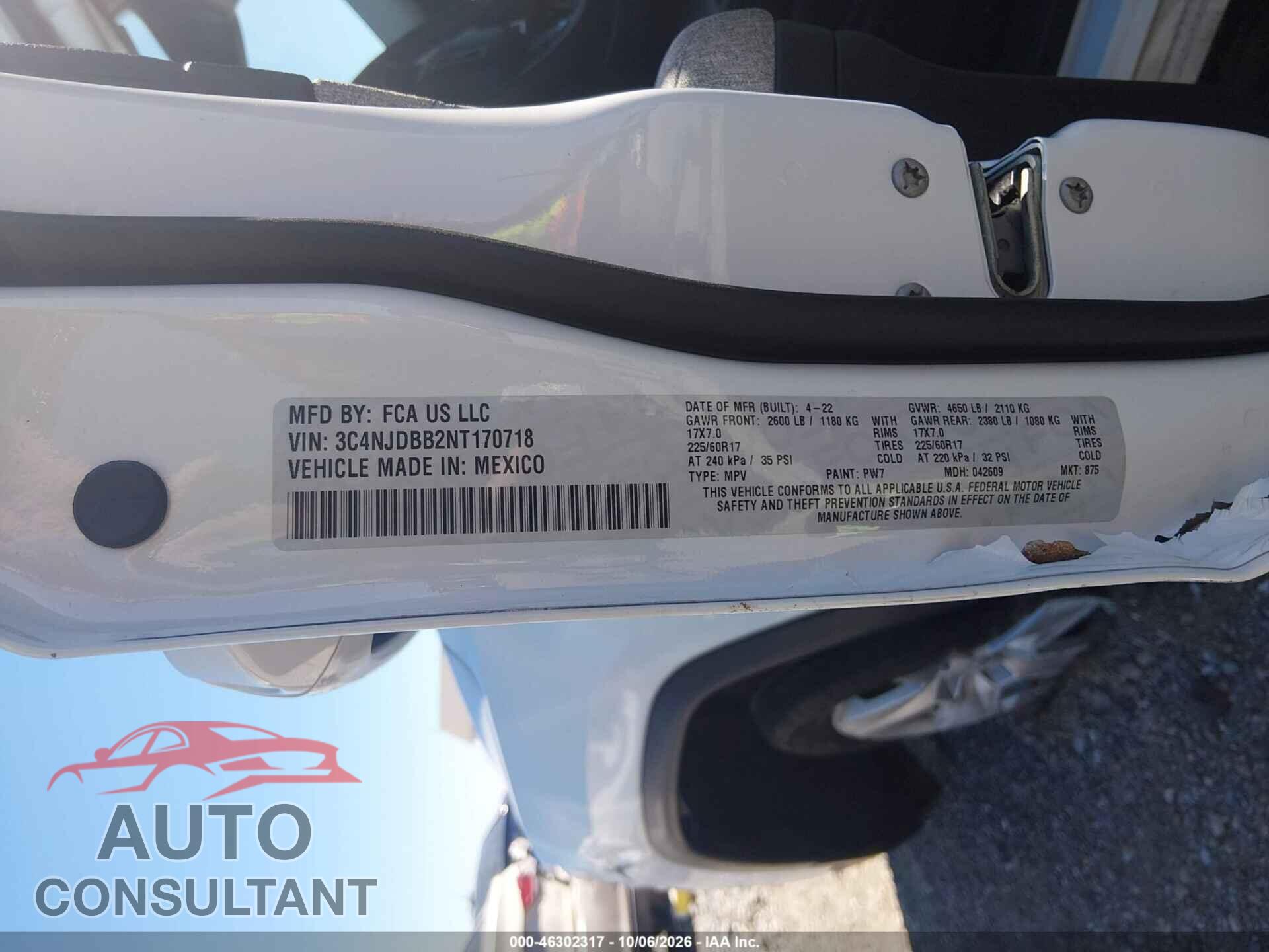JEEP COMPASS 2022 - 3C4NJDBB2NT170718