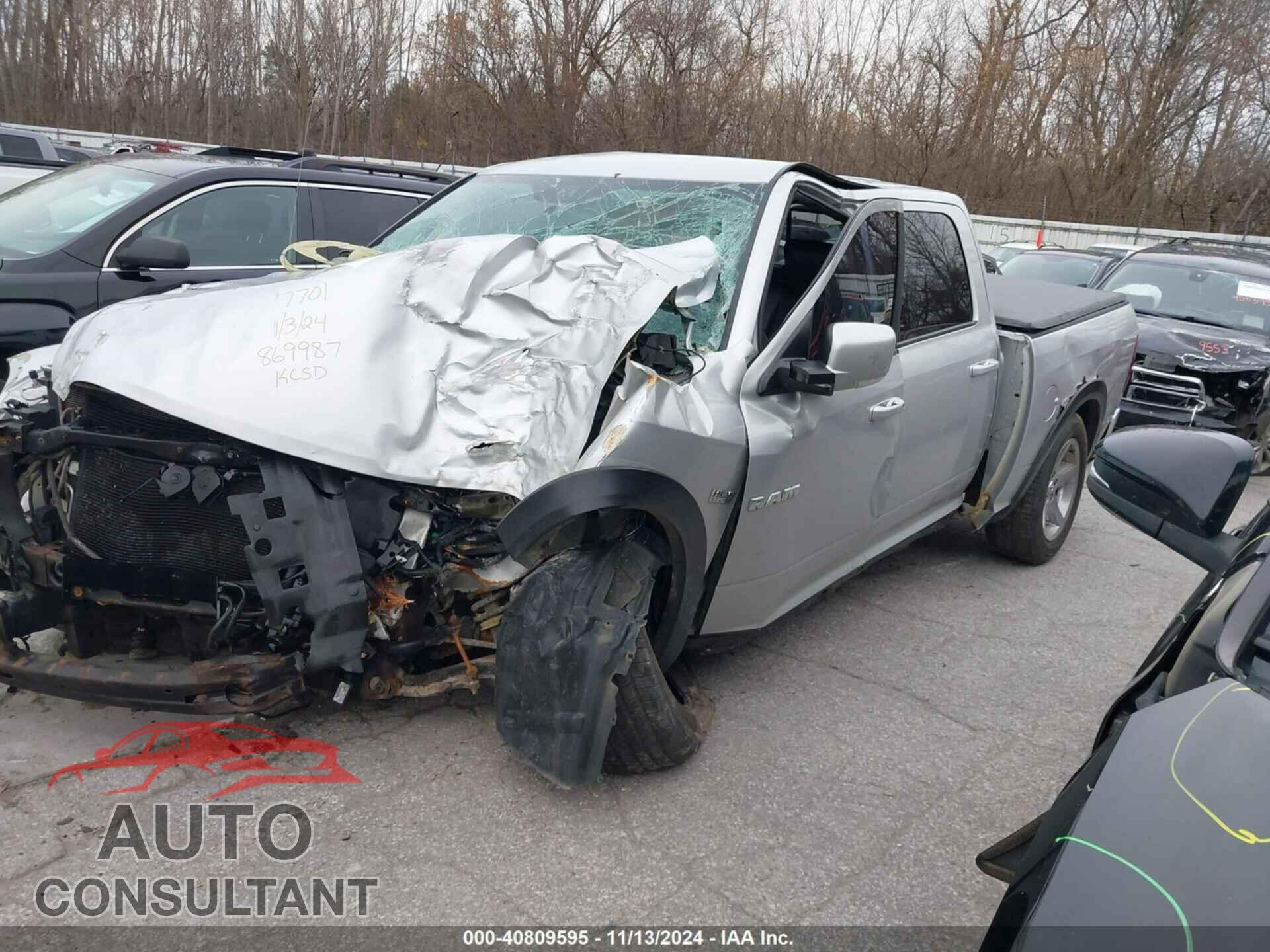 DODGE RAM 1500 2010 - 1D7RV1CT7AS167701
