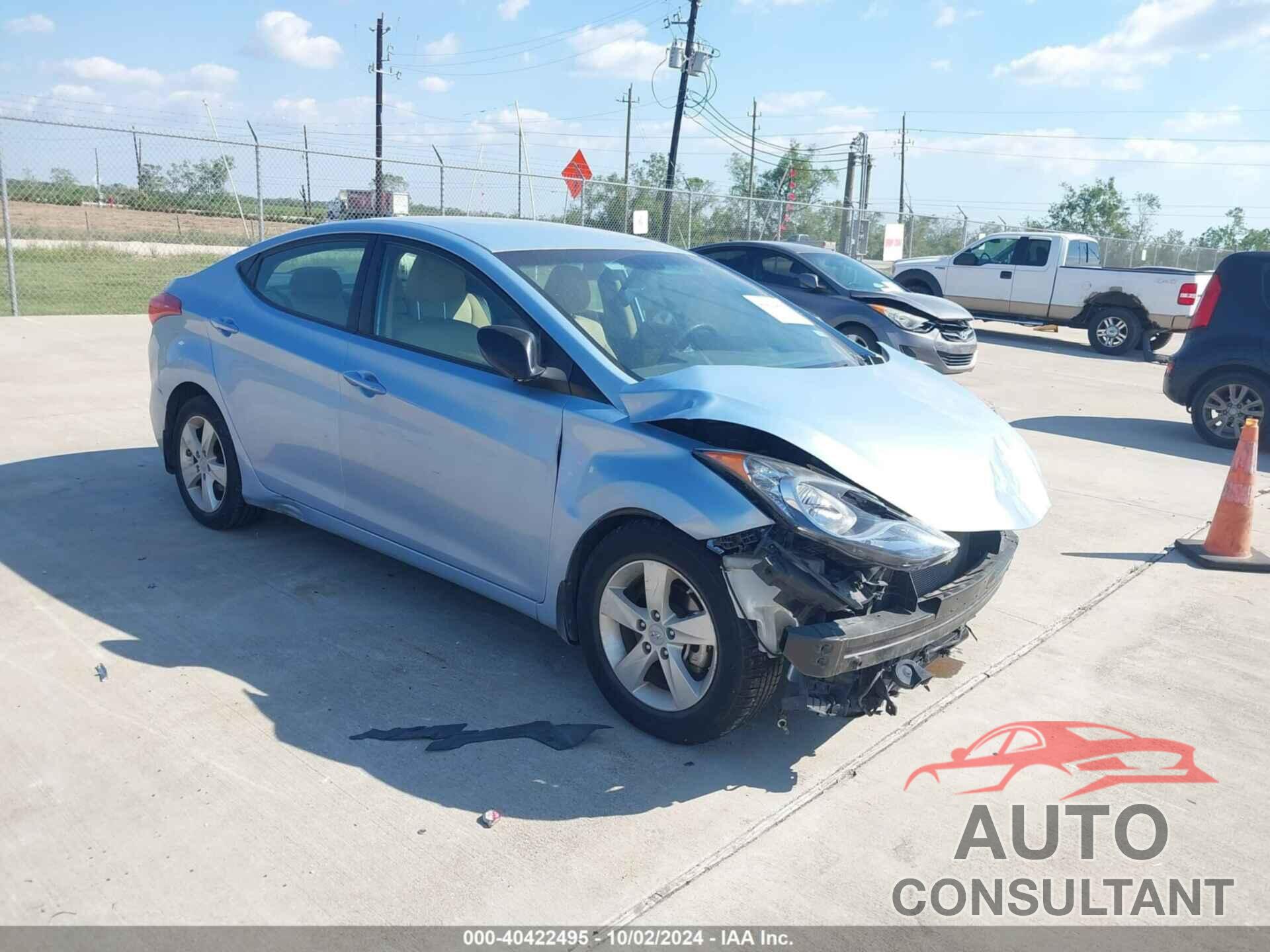HYUNDAI ELANTRA 2013 - KMHDH4AE6DU592252