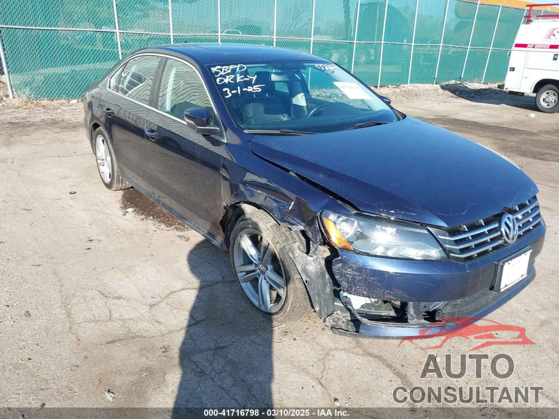 VOLKSWAGEN PASSAT 2014 - 1VWBN7A35EC026267