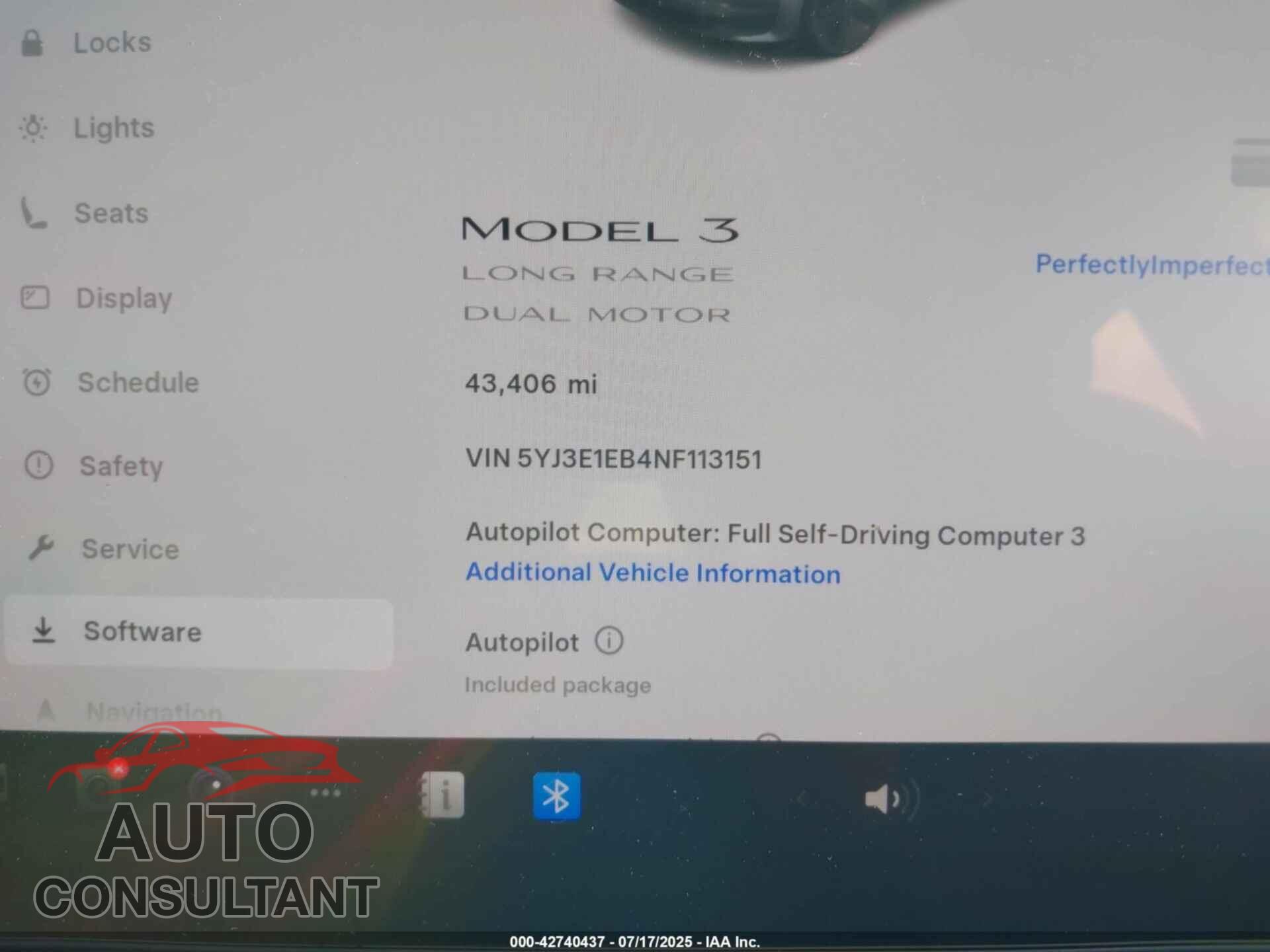TESLA MODEL 3 2022 - 5YJ3E1EB4NF113151
