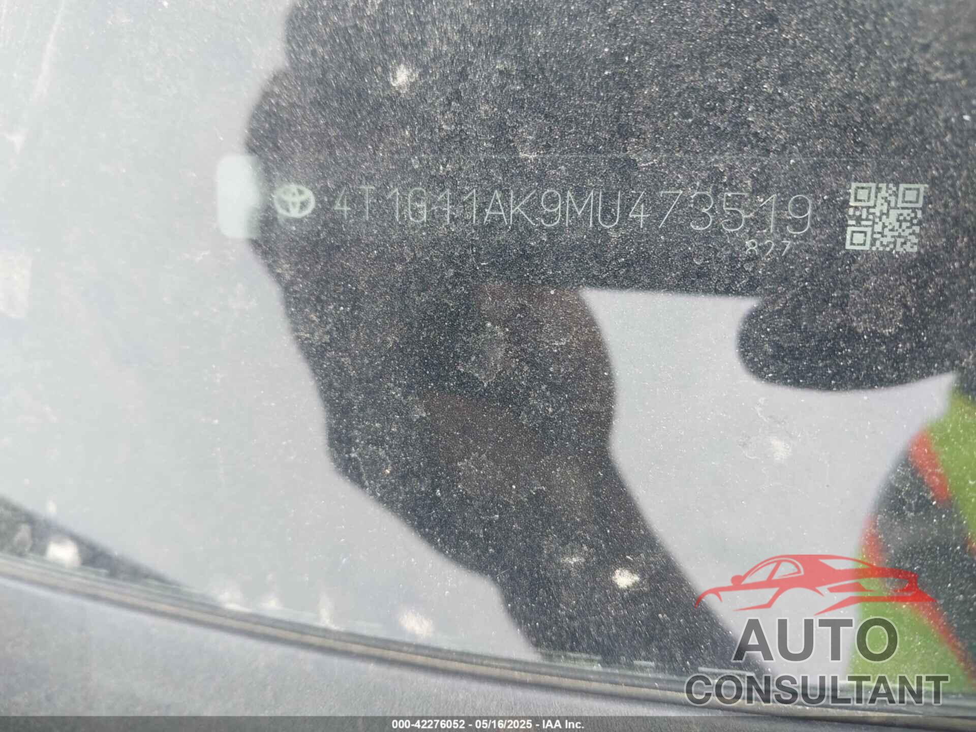 TOYOTA CAMRY 2021 - 4T1G11AK9MU473519