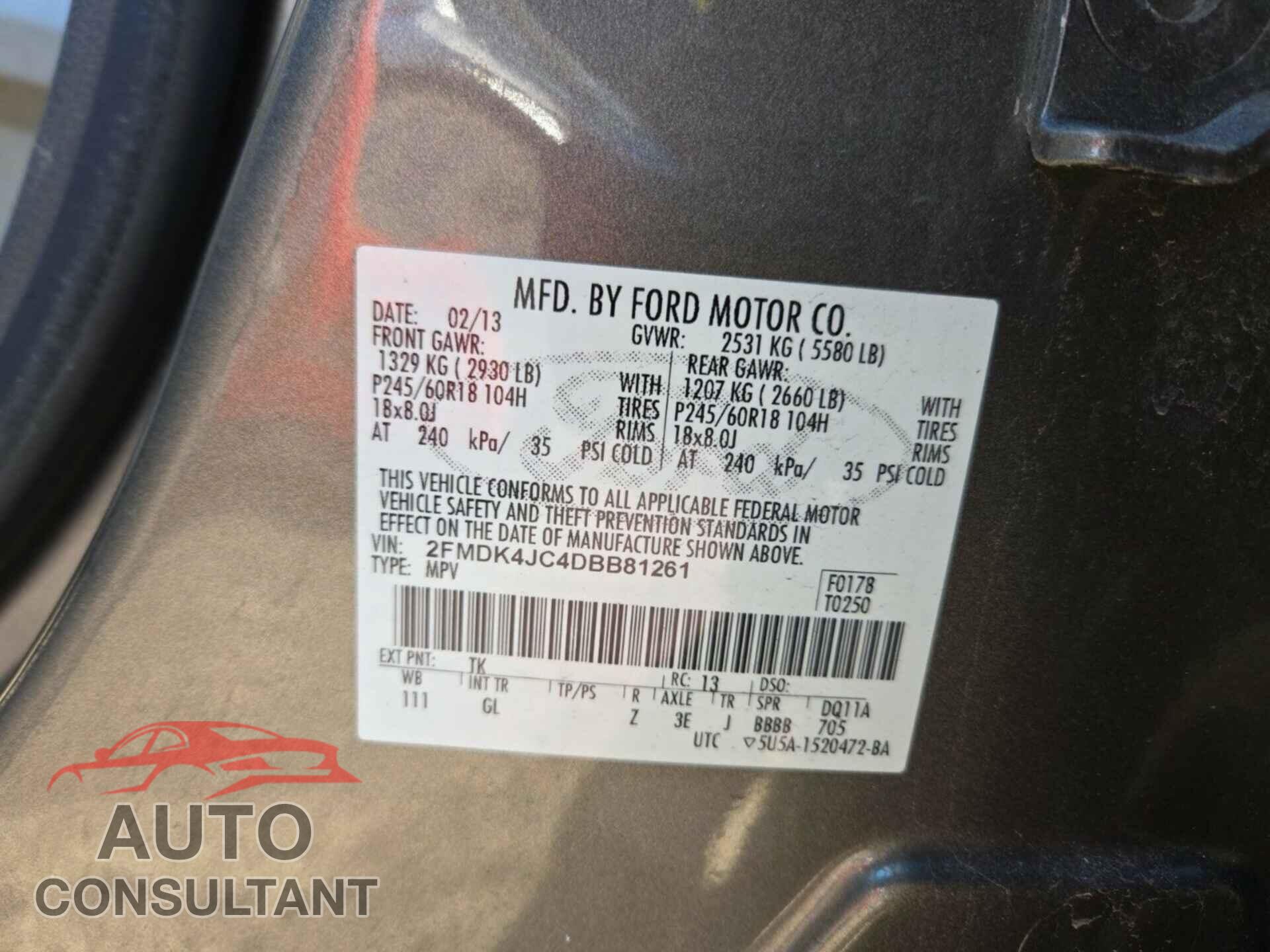 FORD EDGE 2013 - 2FMDK4JC4DBB81261