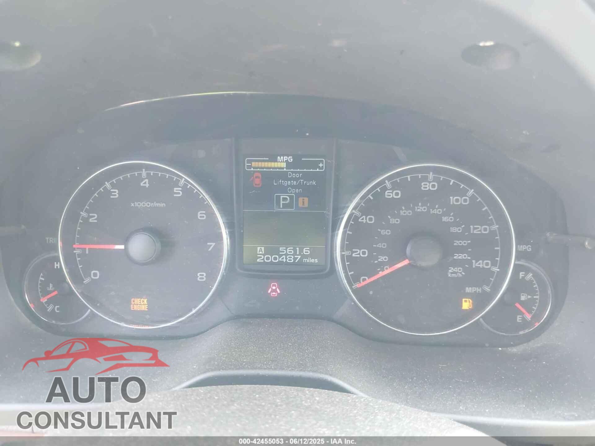 SUBARU OUTBACK 2013 - 4S4BRBLC2D3225472
