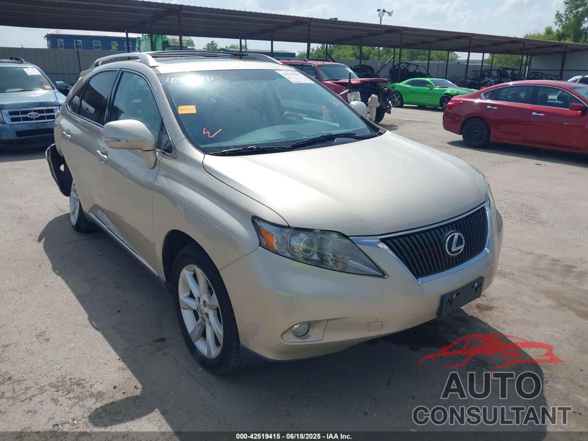 LEXUS RX 350 2011 - 2T2BK1BA9BC110273