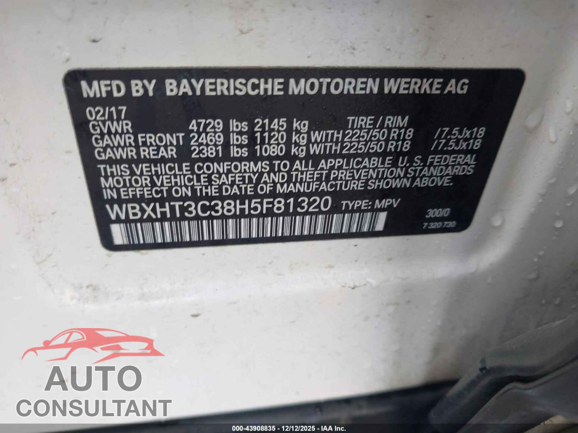 BMW X1 2017 - WBXHT3C38H5F81320