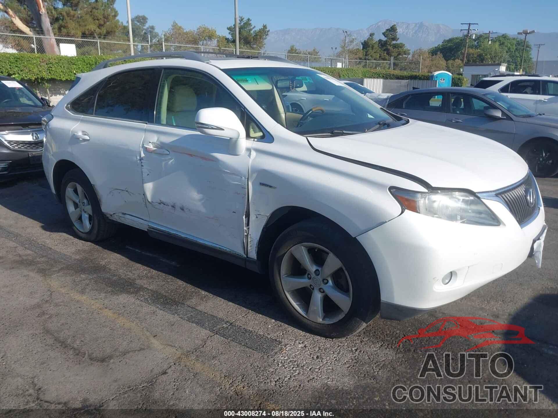LEXUS RX 350 2010 - 2T2ZK1BA2AC025045
