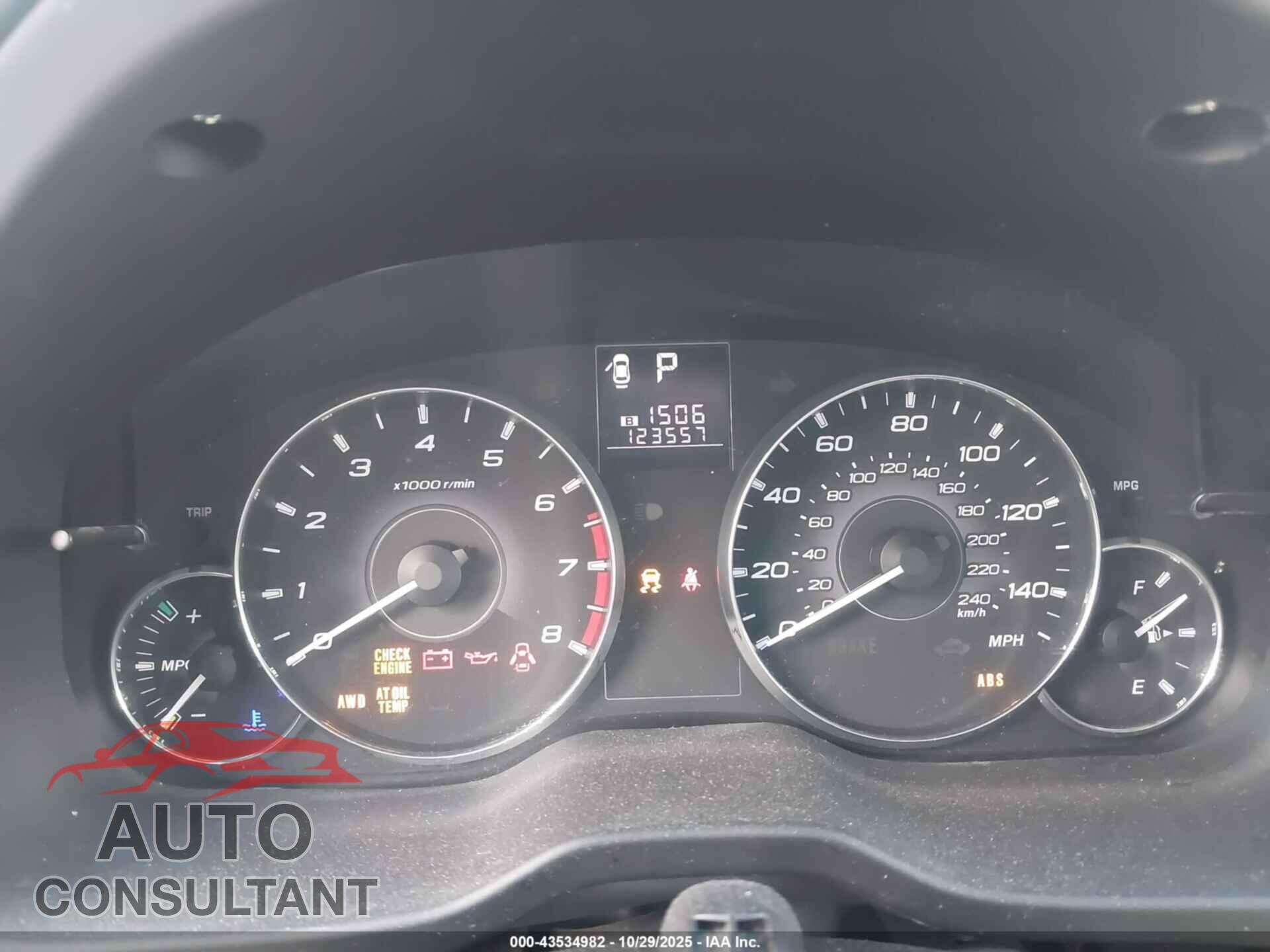SUBARU OUTBACK 2011 - 4S4BRBCC8B3340543