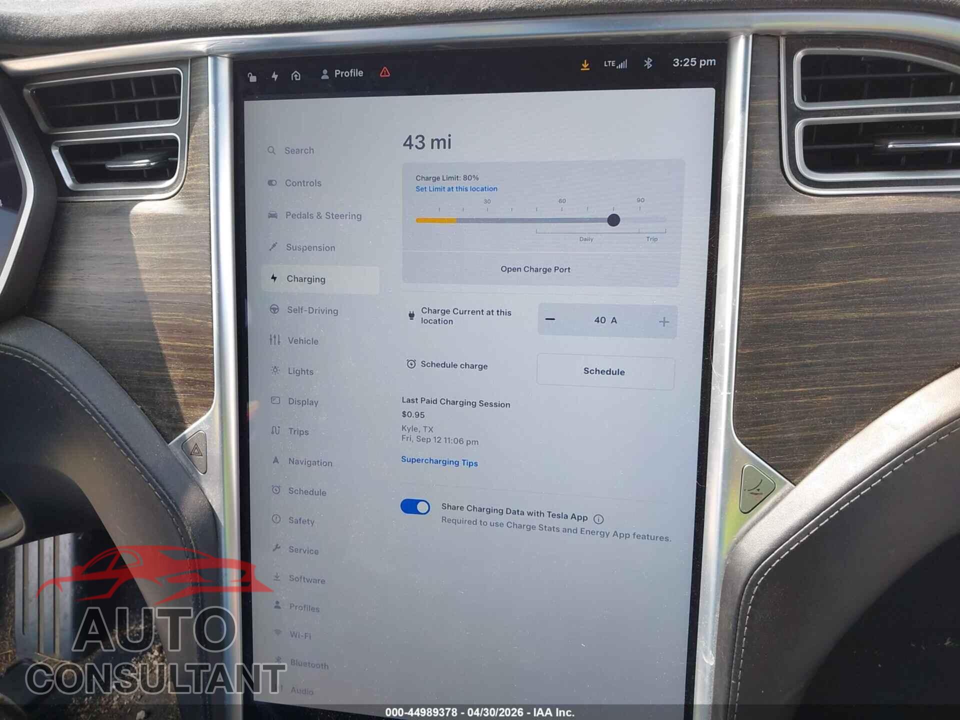 TESLA MODEL S 2015 - 5YJSA1E2XFF101949