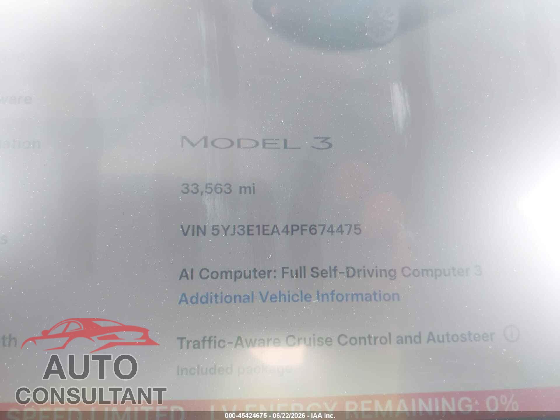 TESLA MODEL 3 2023 - 5YJ3E1EA4PF674475