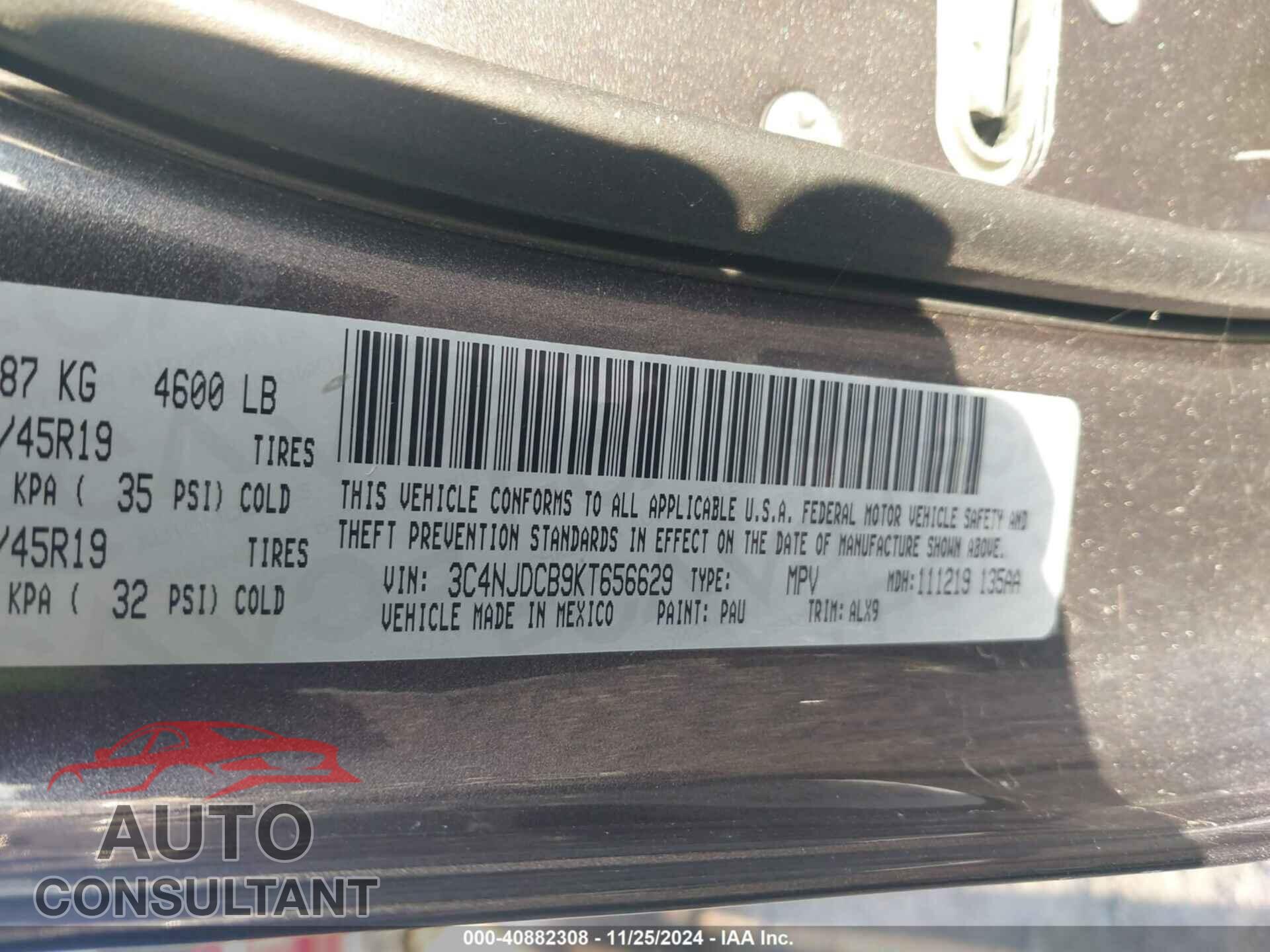 JEEP COMPASS 2019 - 3C4NJDCB9KT656629