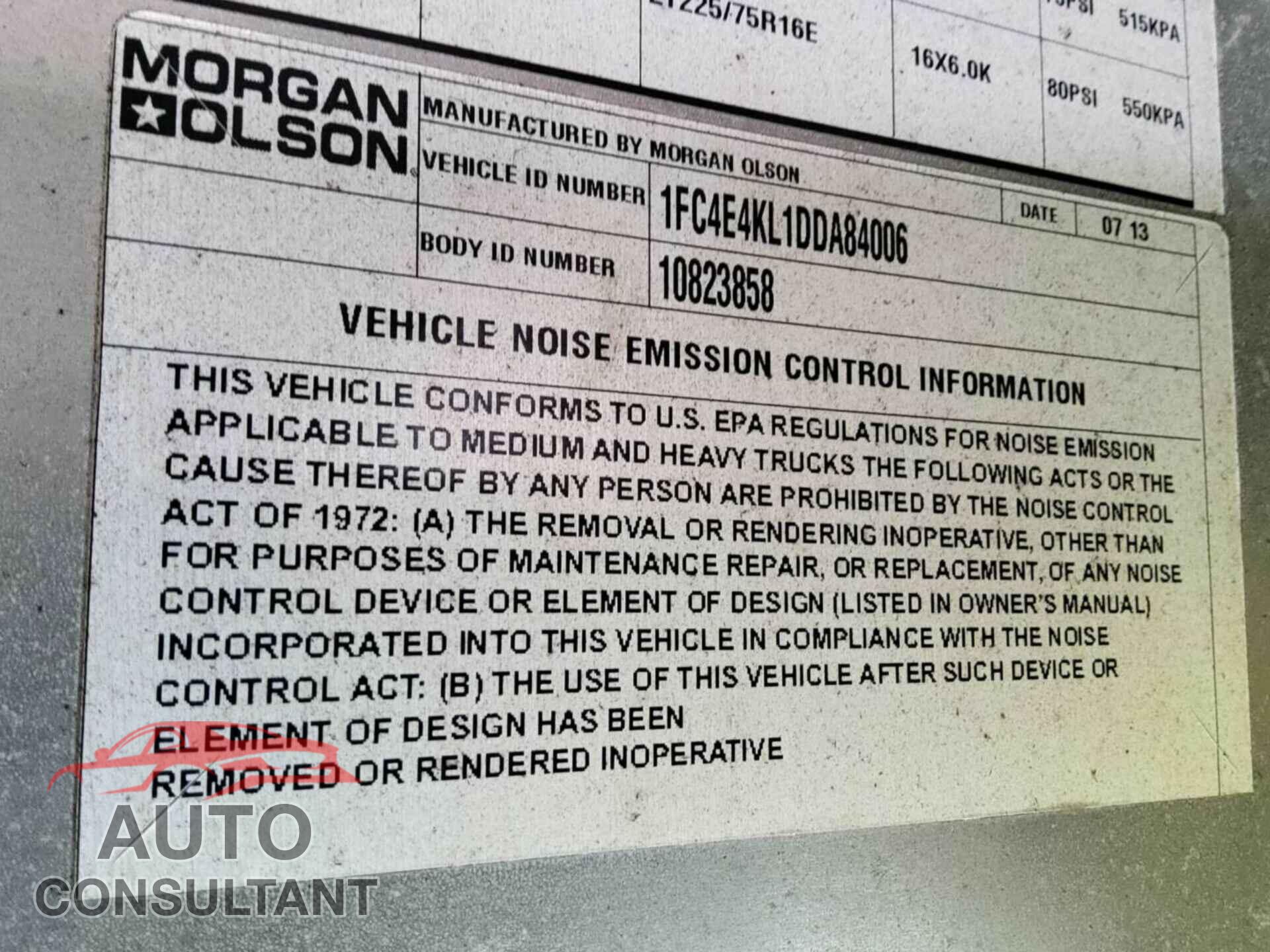 FORD E-450 STRIPPED 2013 - 1FC4E4KL1DDA84006