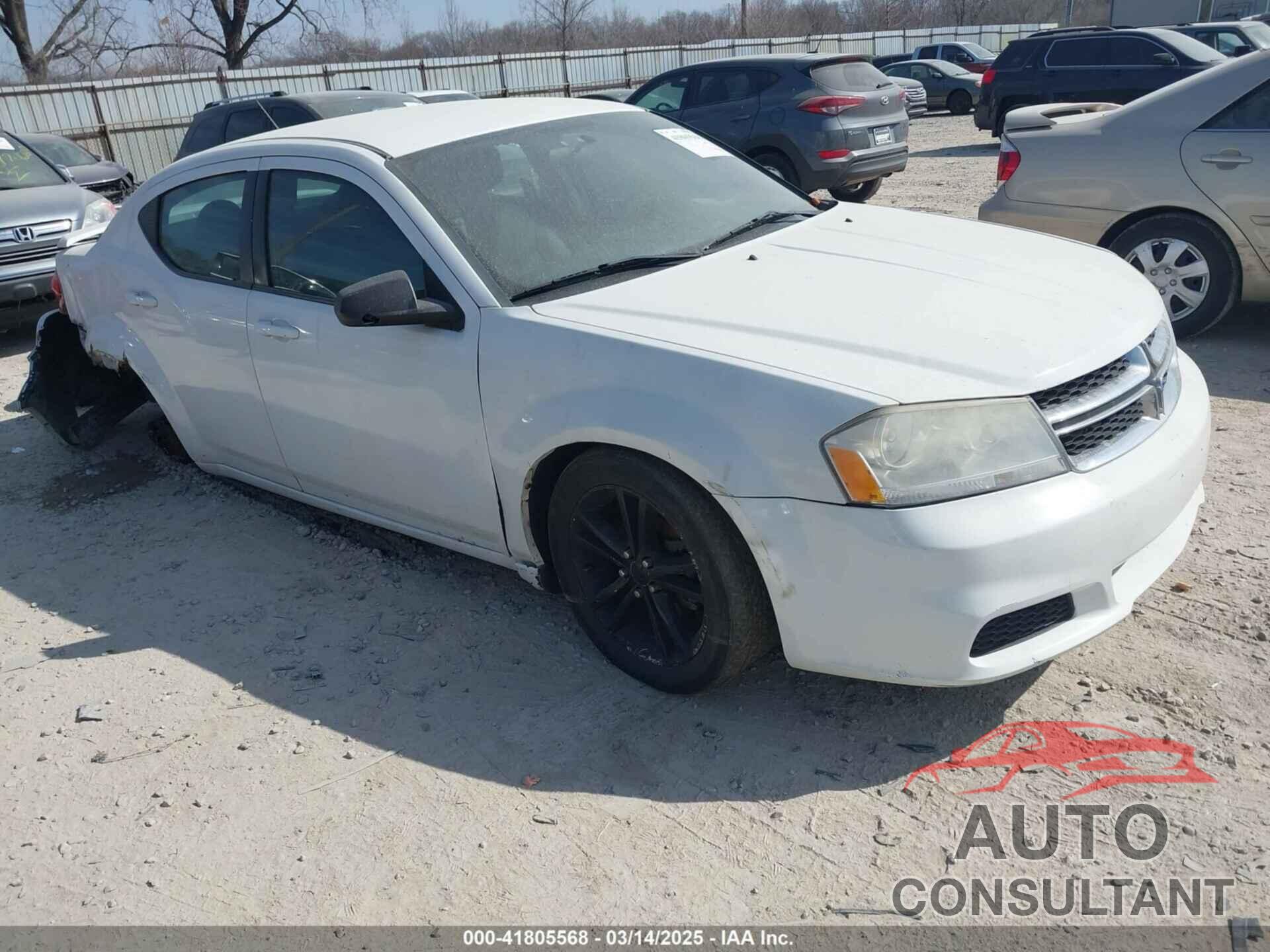 DODGE AVENGER 2012 - 1C3CDZAGXCN315885