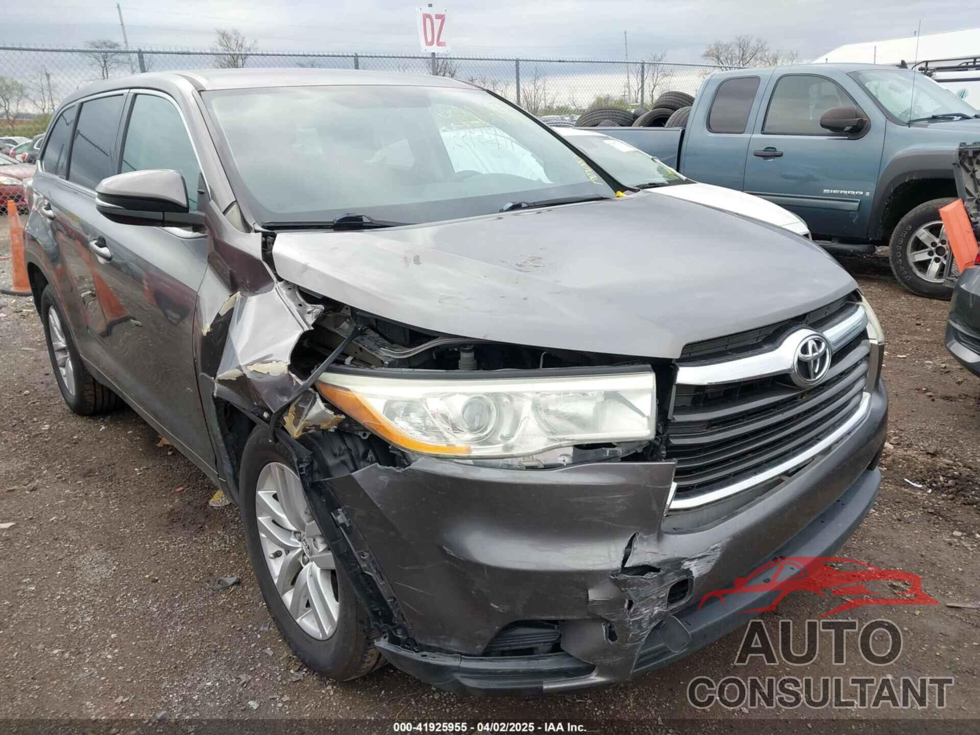 TOYOTA HIGHLANDER 2014 - 5TDZARFH8ES008504