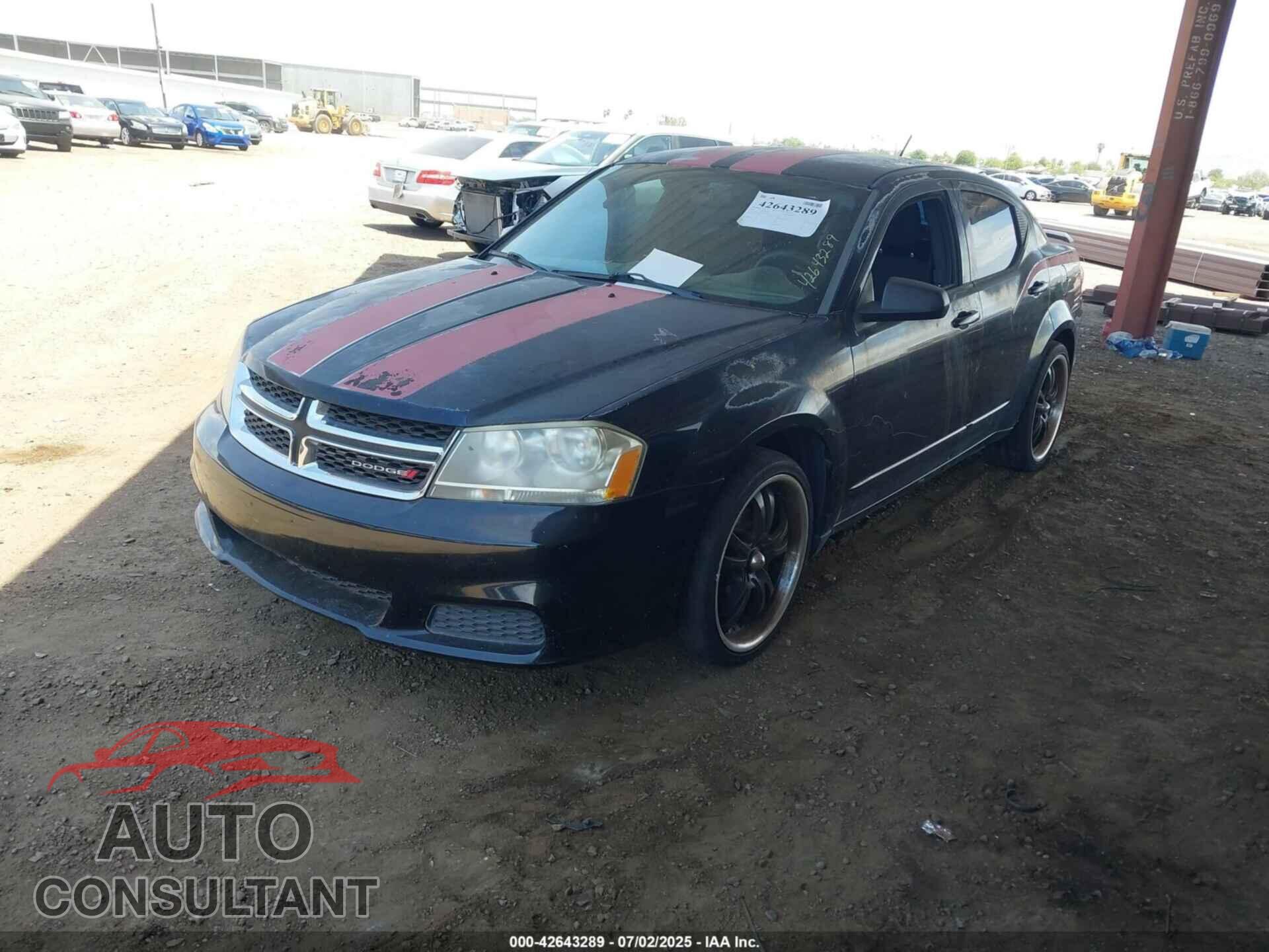 DODGE AVENGER 2012 - 1C3CDZAG4CN255635