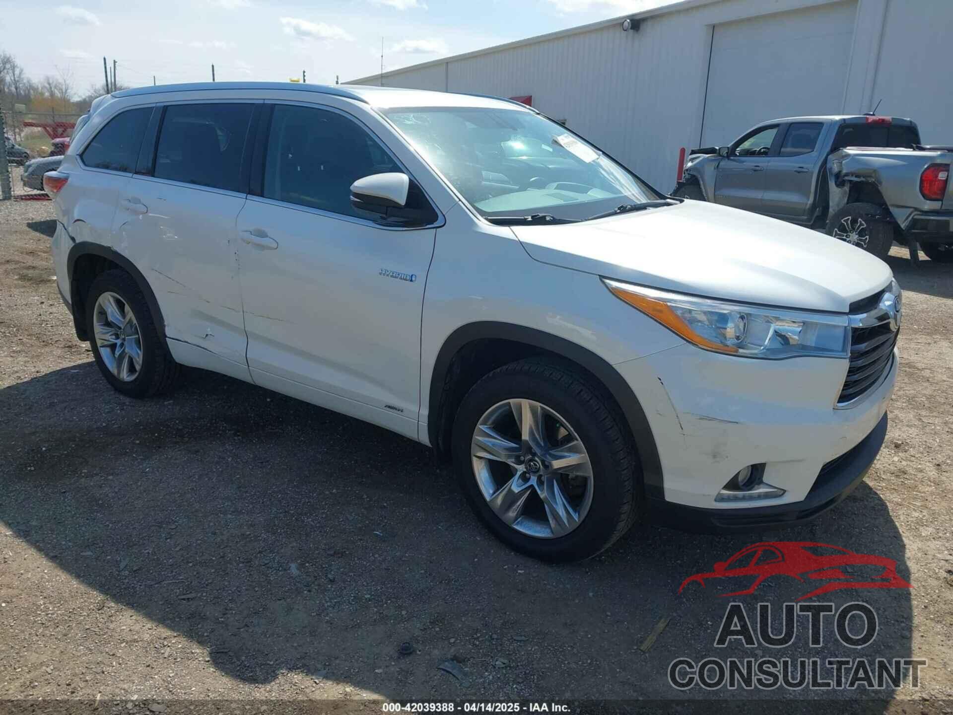 TOYOTA HIGHLANDER HYBRID 2016 - 5TDDCRFHXGS019379