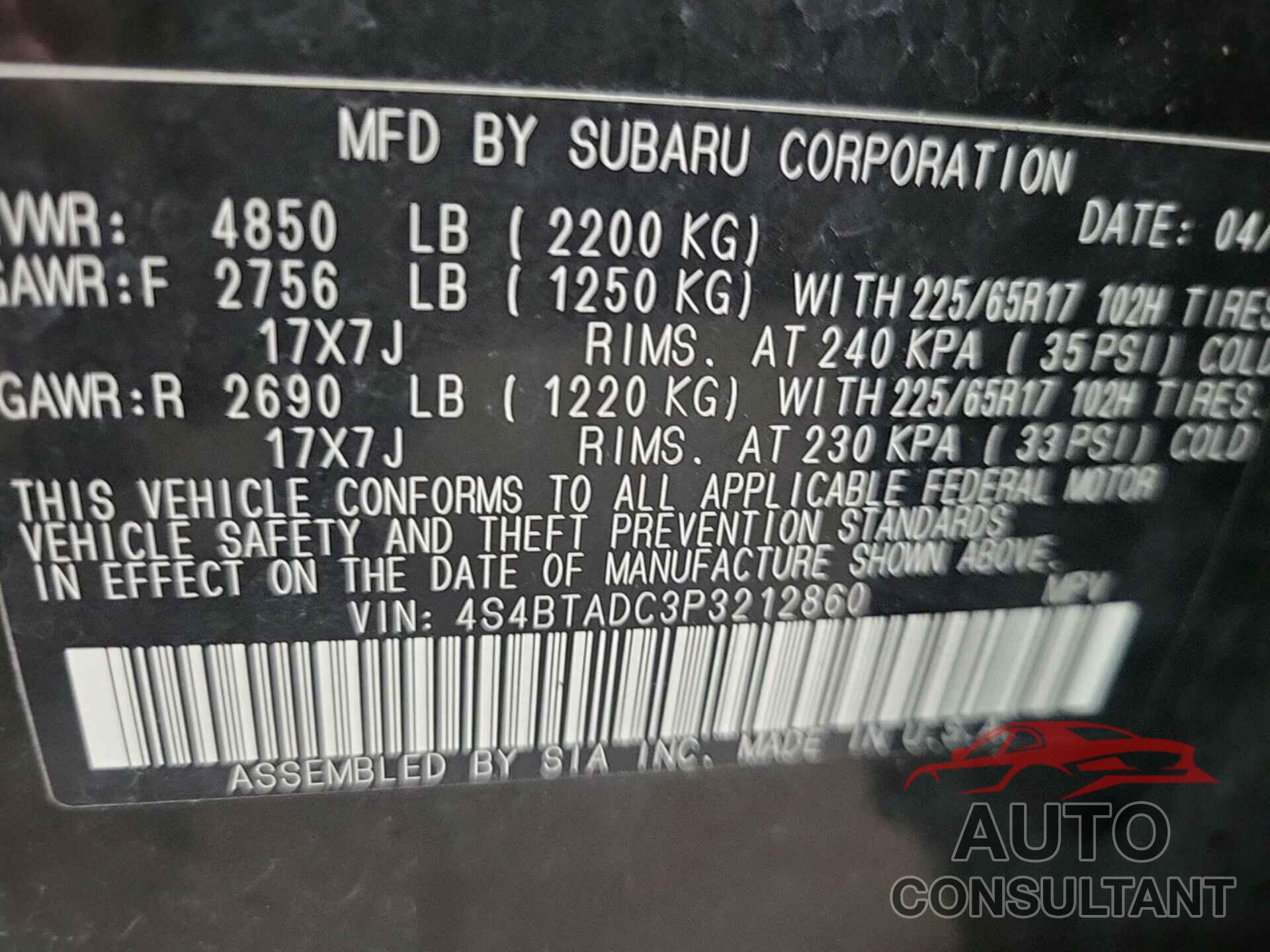 SUBARU OUTBACK 2023 - 4S4BTADC3P3212860