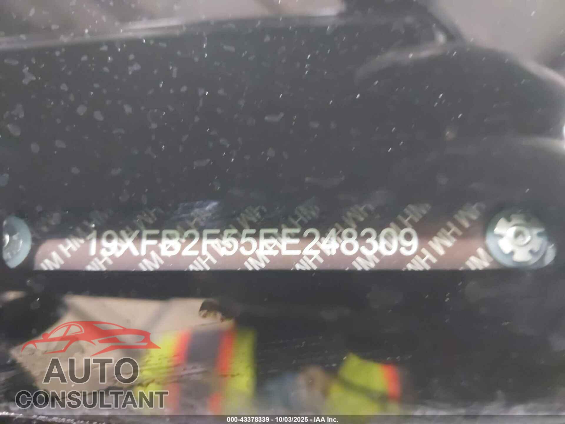 HONDA CIVIC 2014 - 19XFB2F55EE248309
