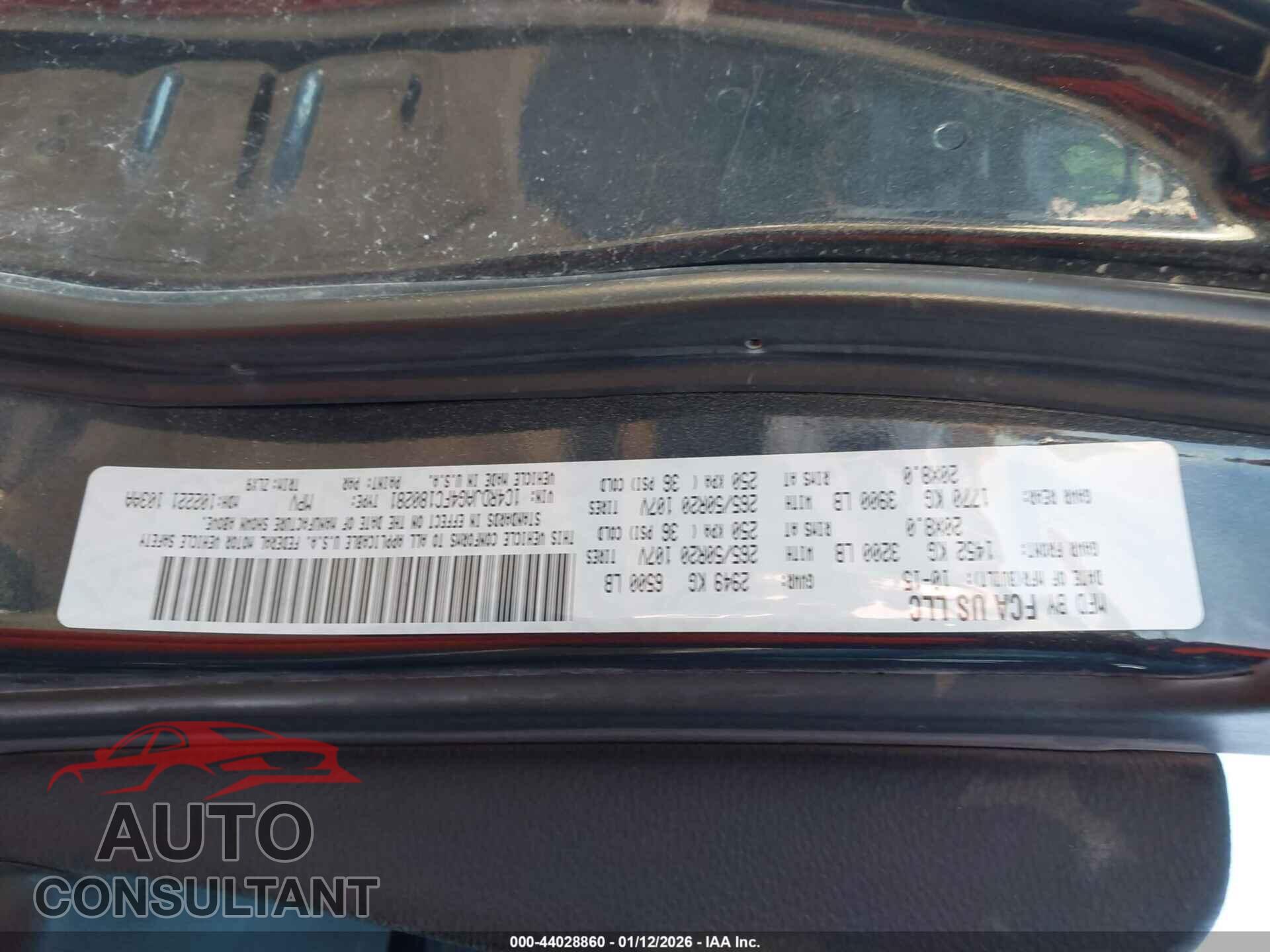 DODGE DURANGO 2015 - 1C4RDJAG4FC180281