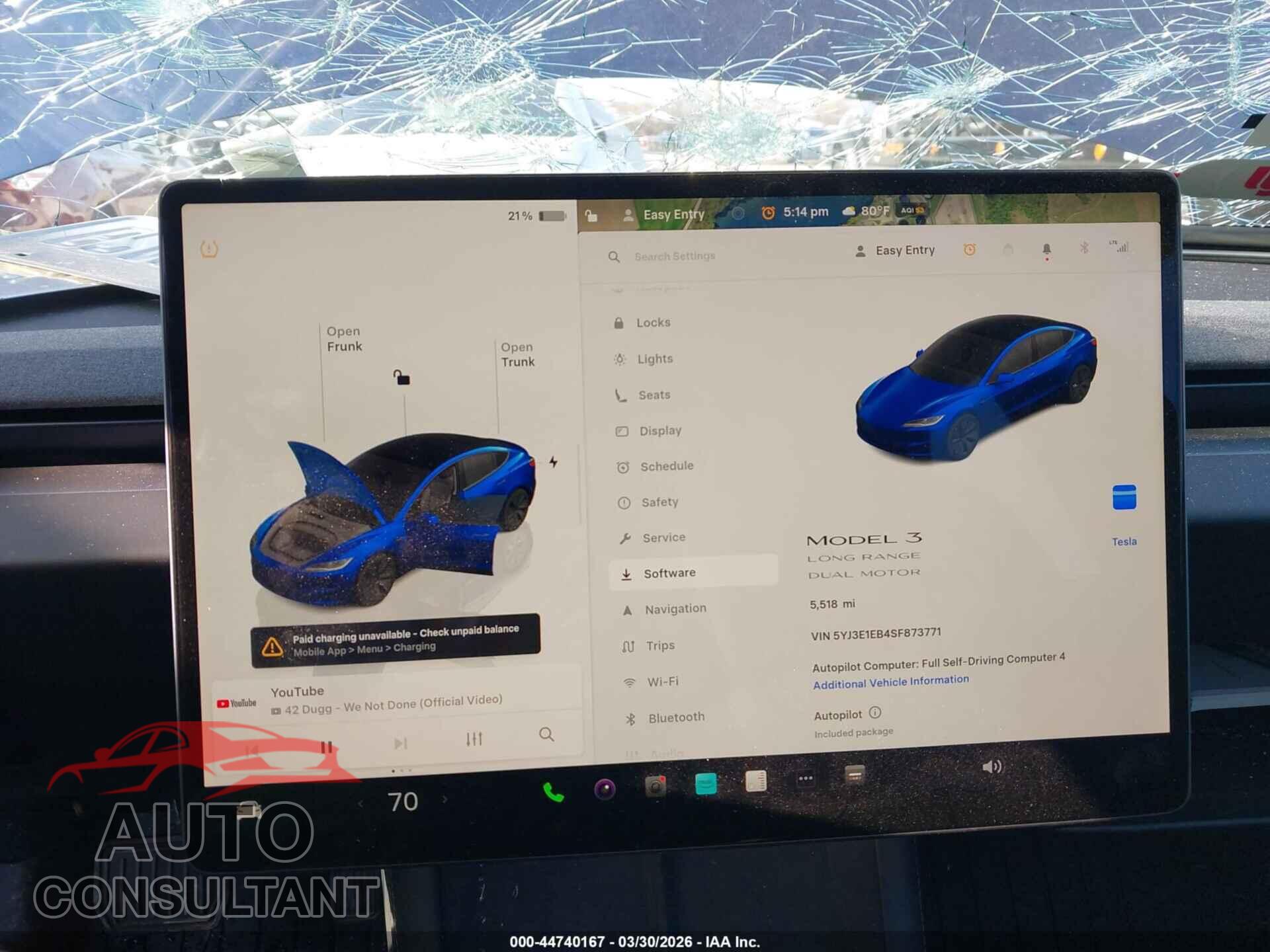TESLA MODEL 3 2025 - 5YJ3E1EB4SF873771
